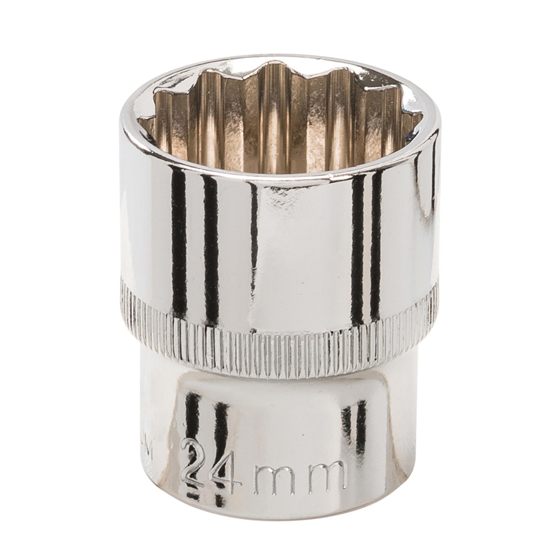 Socket 1/2" Drive 12pt Metric 12 Point Bi Hex Corrosion Resistant Socket 24mm