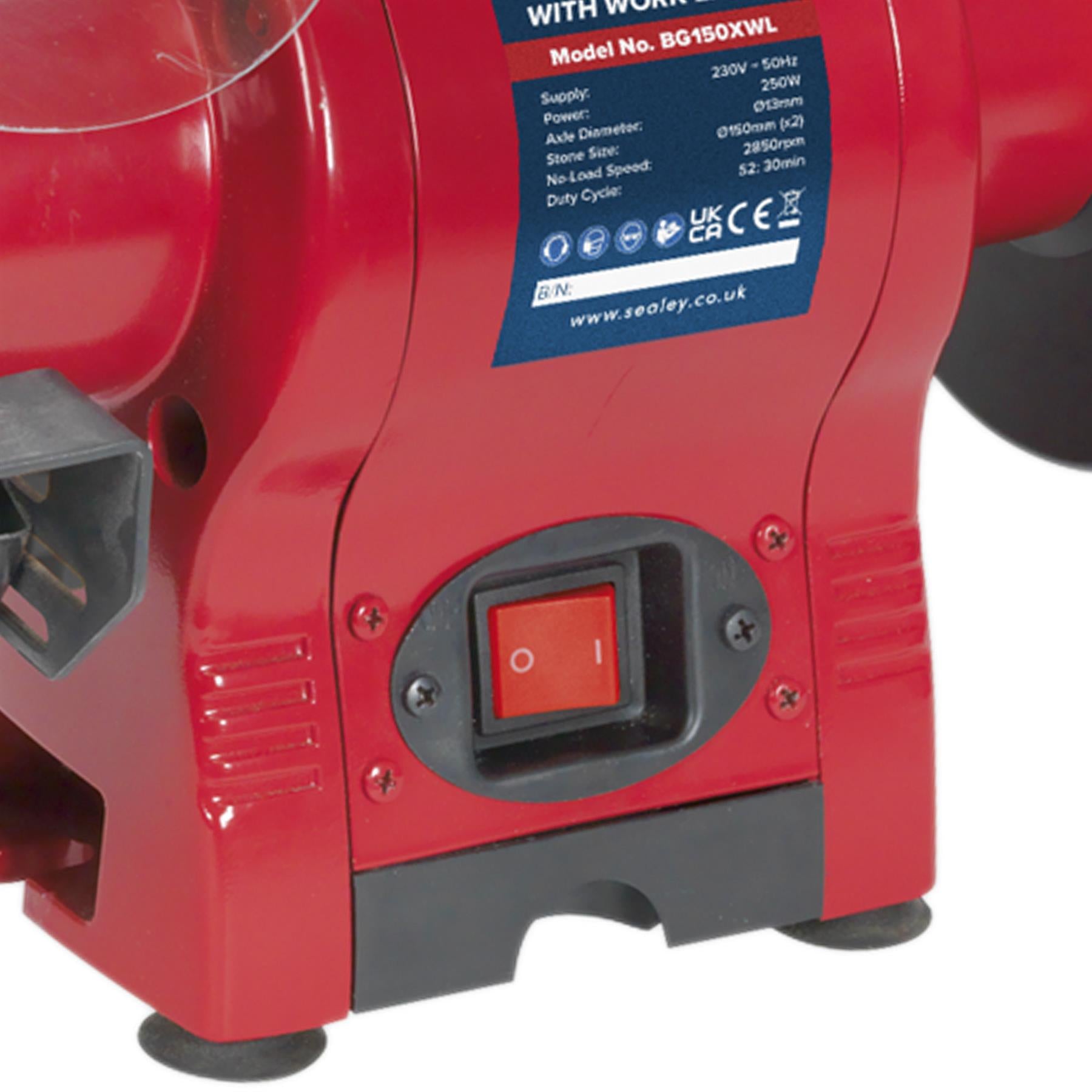 Sealey Bench Grinder 150mm & Wire Wheel Combo with Work Light 230V