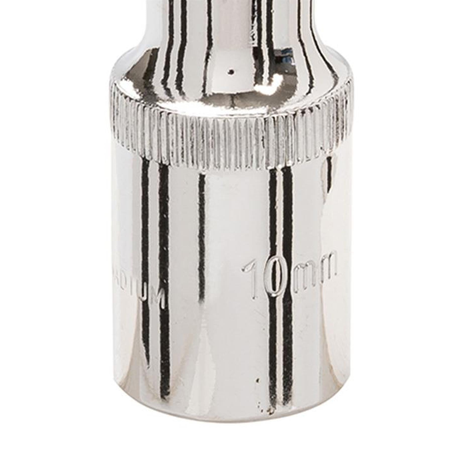 Quality Socket 1/2" Shallow Deep Drive Metric 10mm Long Hex Wrench
