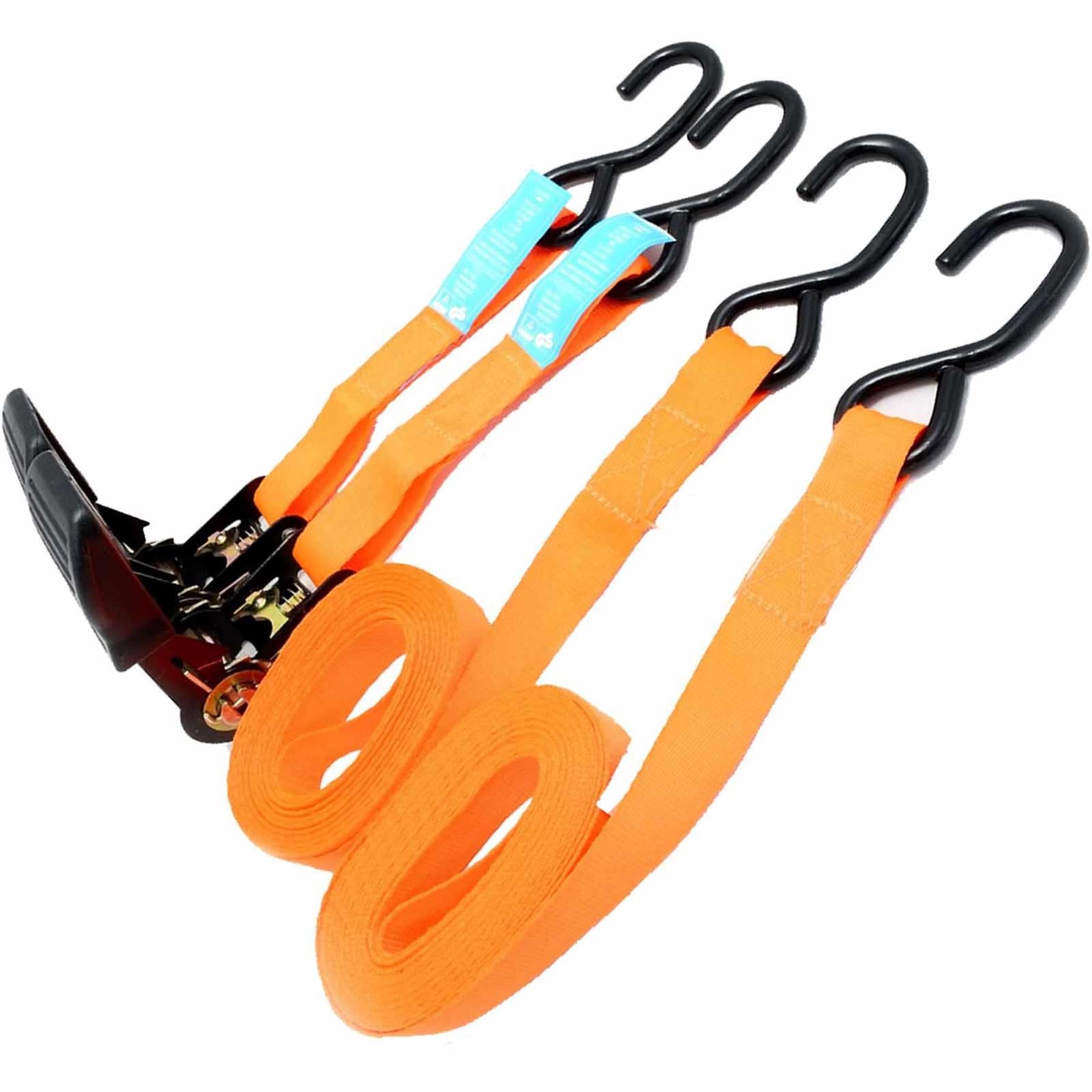 2 x Heavy Duty Ratchet Tie Down Straps 25mm 4.5 Meter Lashing Cargo Luggage