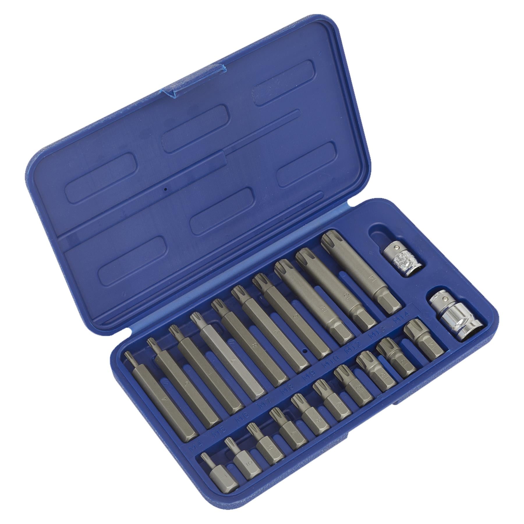 Sealey Ribe Bit Set 22pc 3/8" & 1/2"Sq Drive