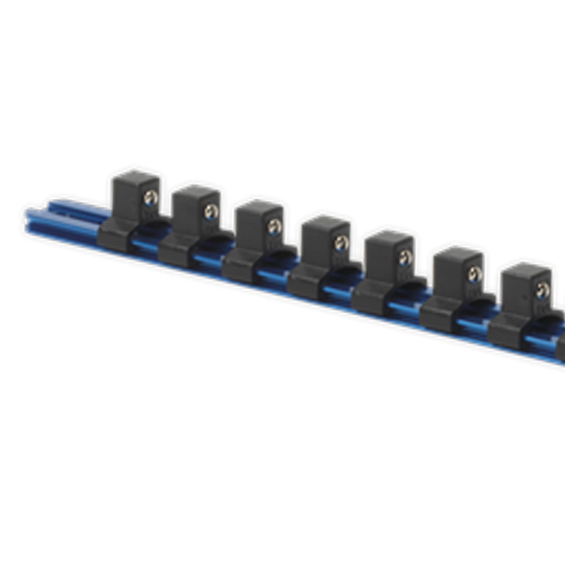 Sealey Socket Retaining Rail with 14 Clips Aluminium 1/2"Sq Drive