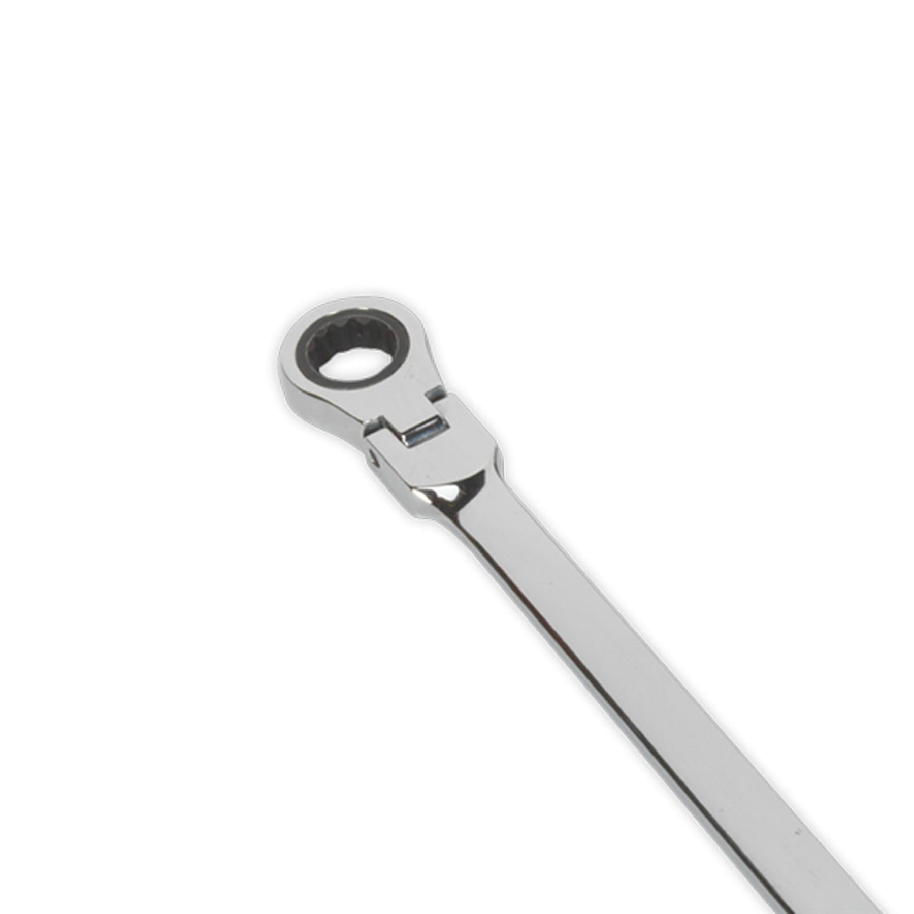 Sealey Flexi-Head Double End Ratchet Ring Spanner Set 6pc Extra-Long Metric