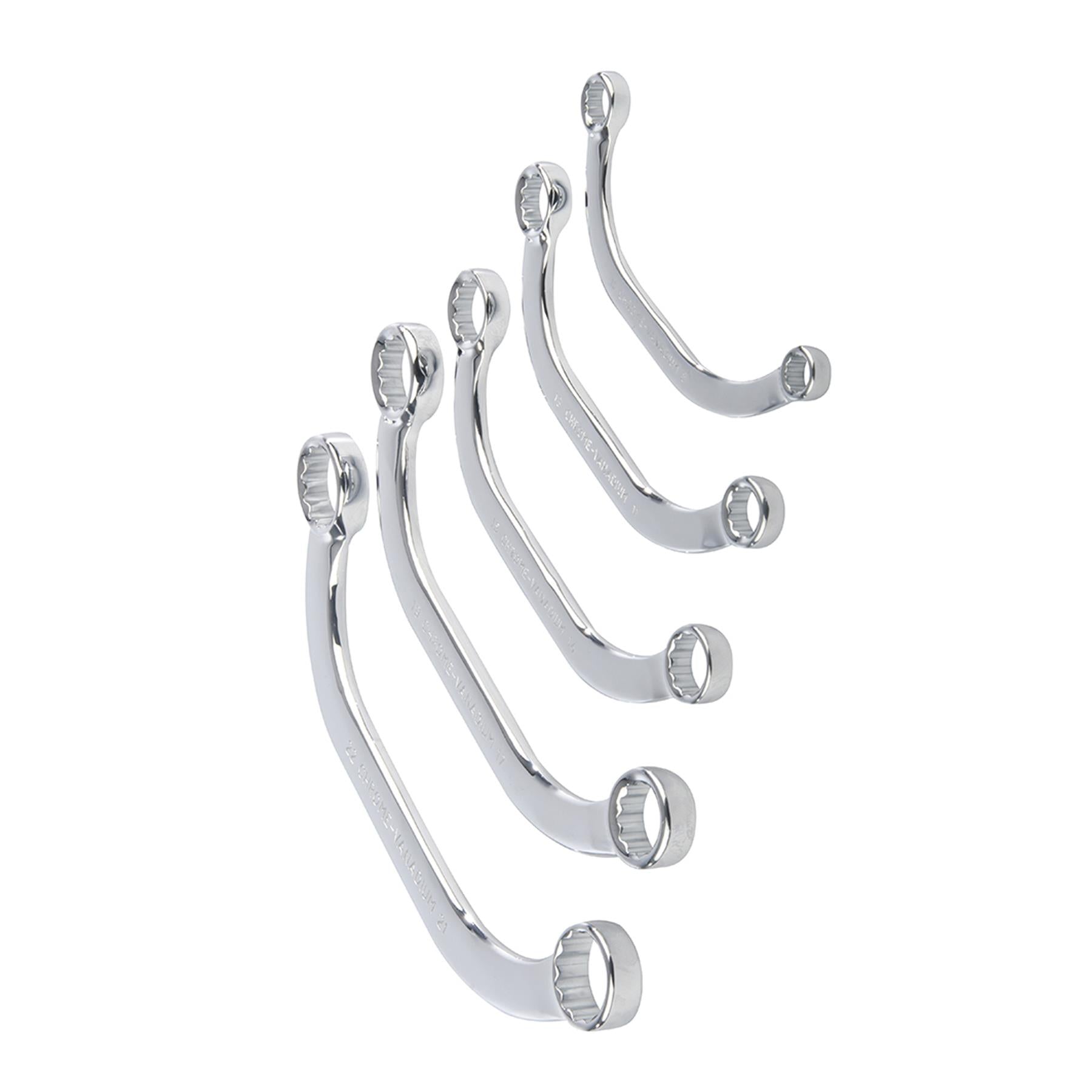Obstruction Ring Spanner Set 'C' Shaped Half Moon Bend Shape Crv Steel