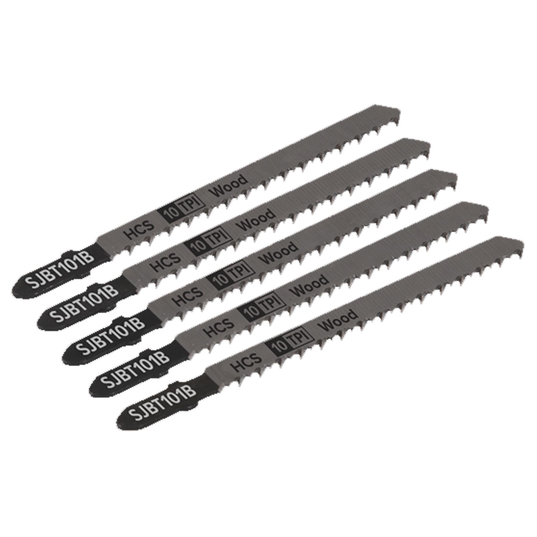 Sealey Jigsaw Blade Hard Wood 100mm 10tpi - Pack of 5