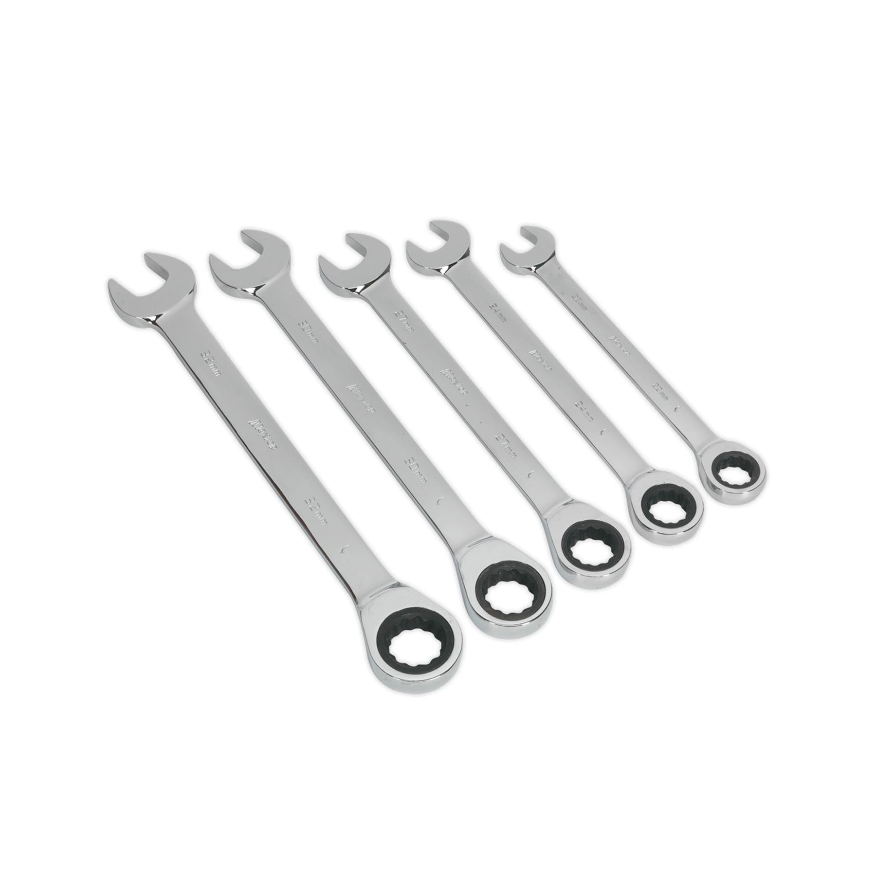 Sealey Combination Ratchet Spanner Set 5pc Metric
