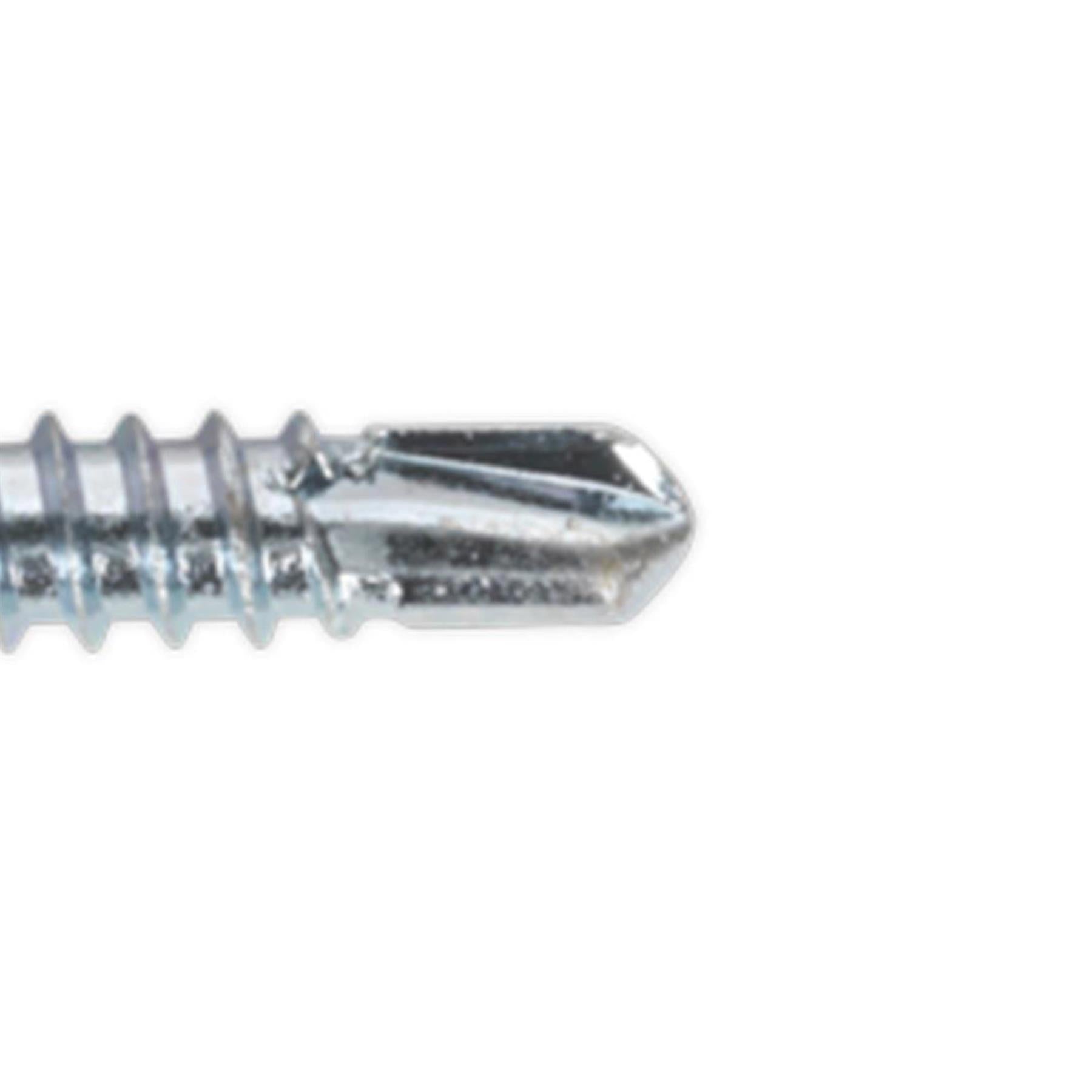 Sealey Self Drilling Screw 4.2 x 25mm Hex Head Zinc Pack of 100