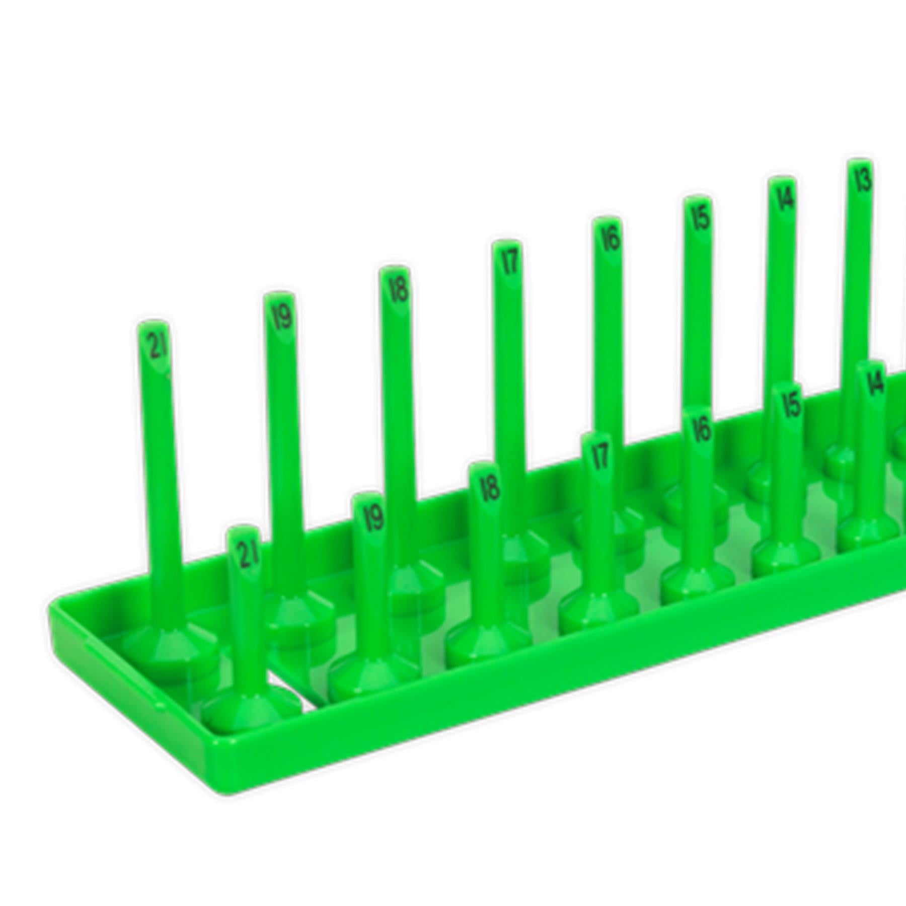 Sealey Socket Holder 3/8"Sq Drive 6-21mm Hi-Vis Green