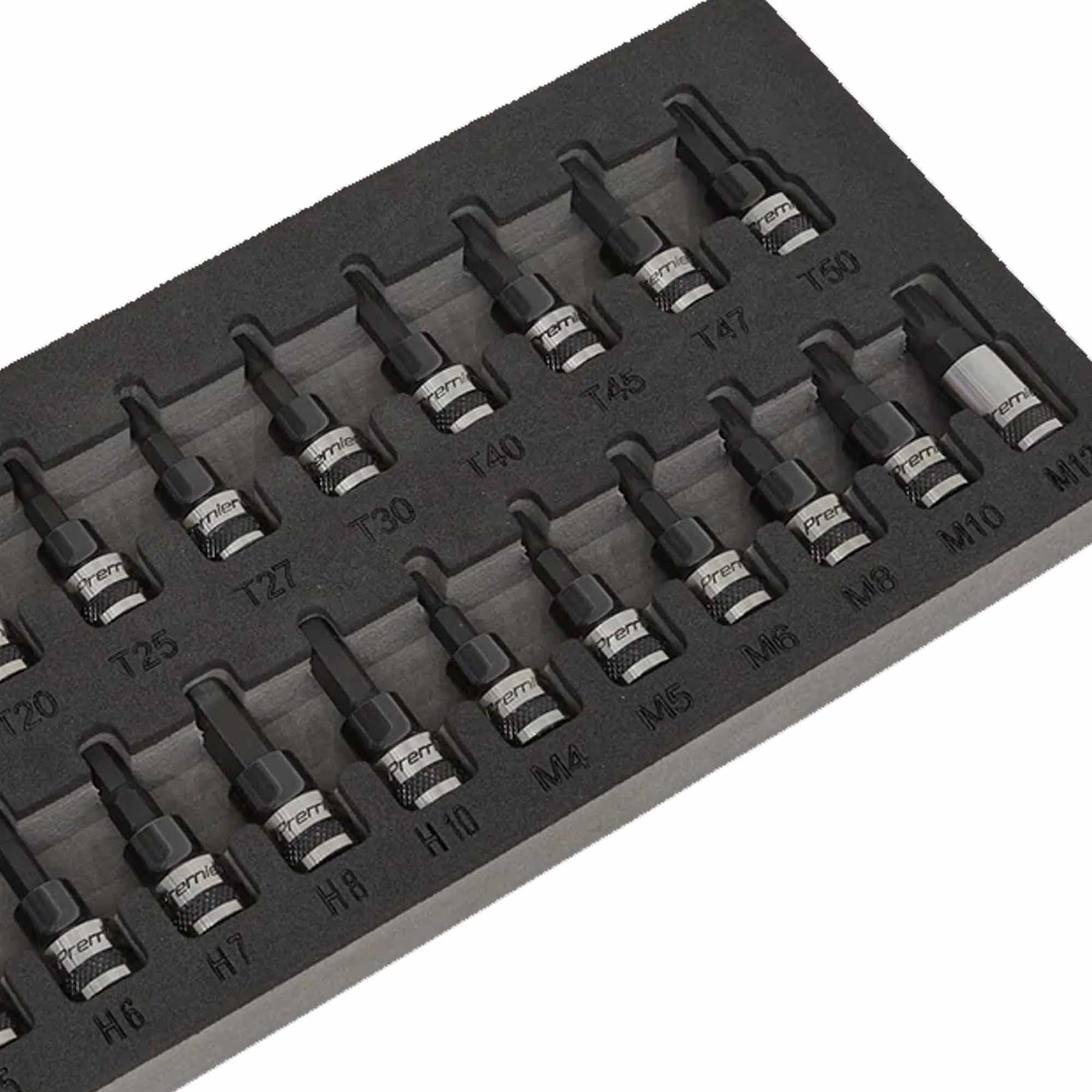 Sealey TRX-Star/Hex/Spline Socket Bit Set 22pc 3/8"Sq Dr Blk Series