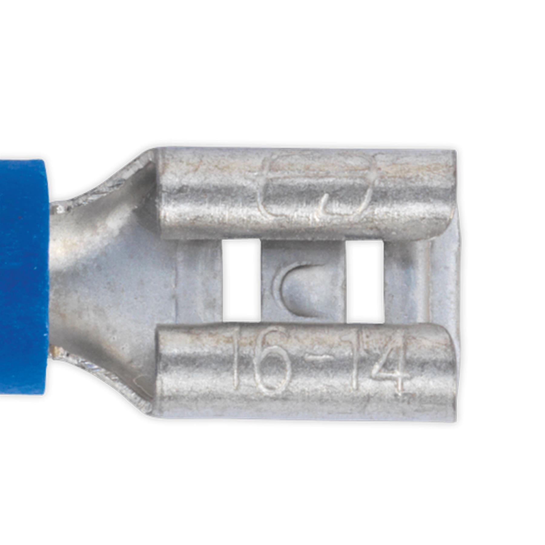 Sealey Push-On Terminal 4.8mm Female Blue Pack of 100