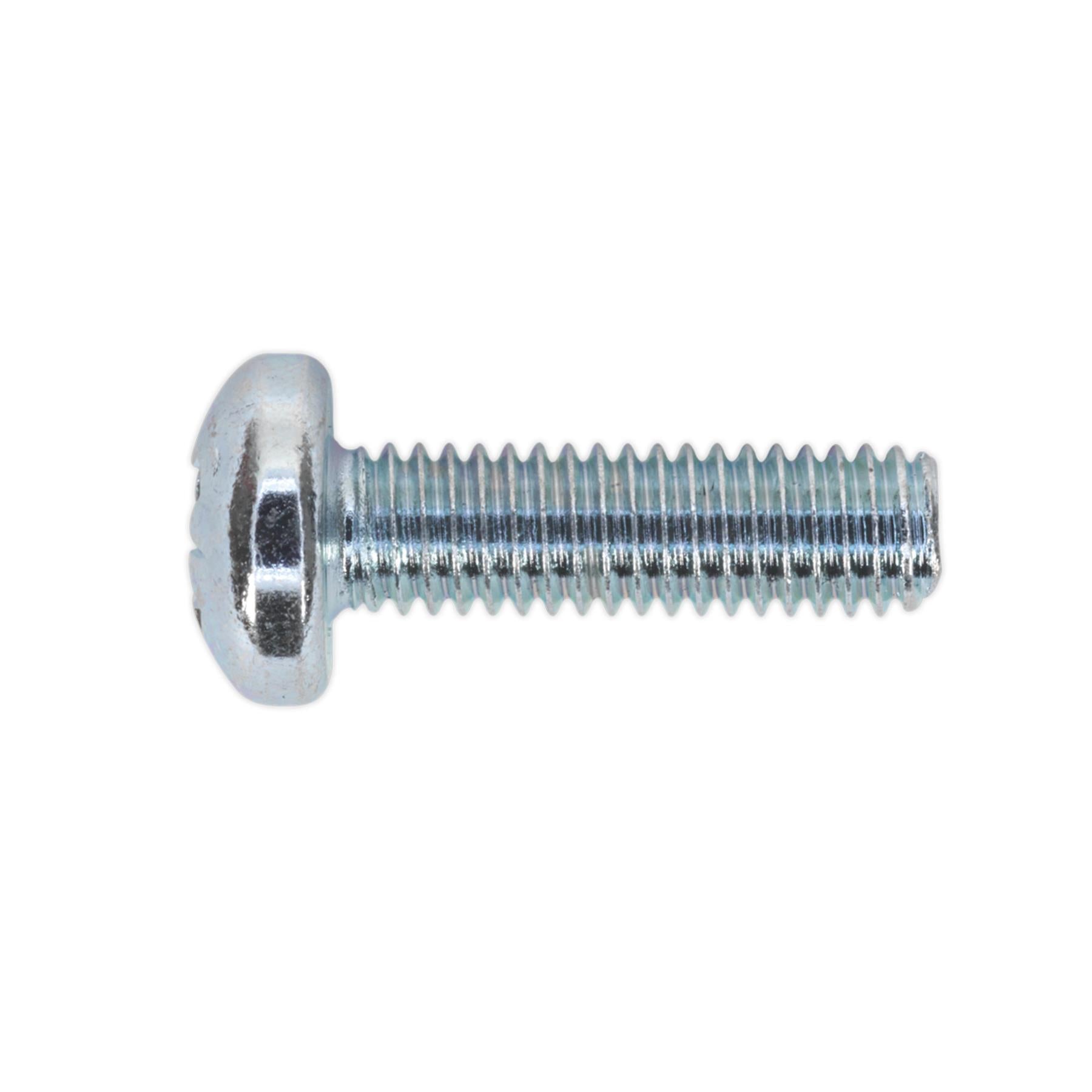 Sealey Machine Screw M6 x 20mm Pan Head Pozi Zinc Pack of 50