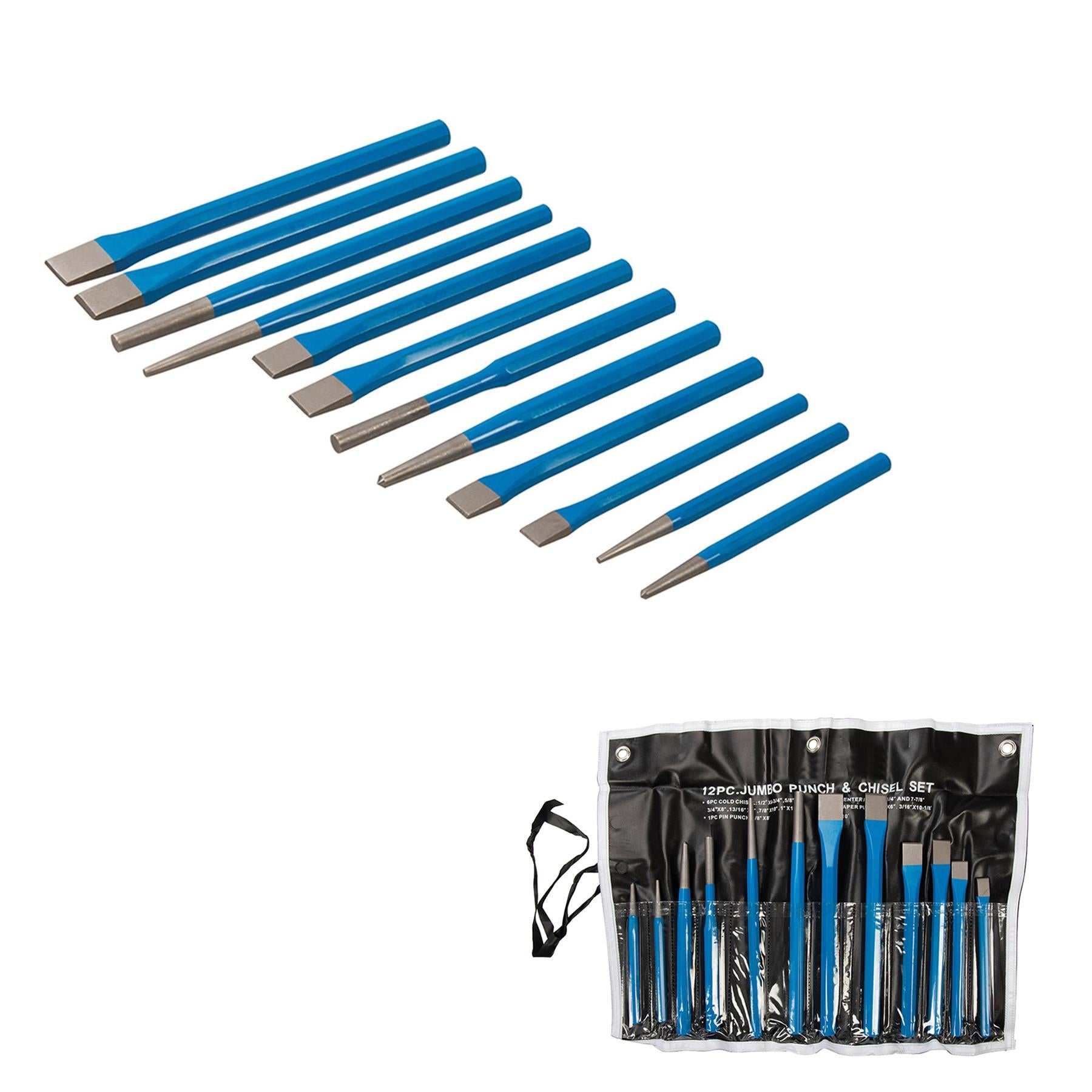 Punch & Chisel Set 12 PC Mechanical Engineering Woodwork Carving