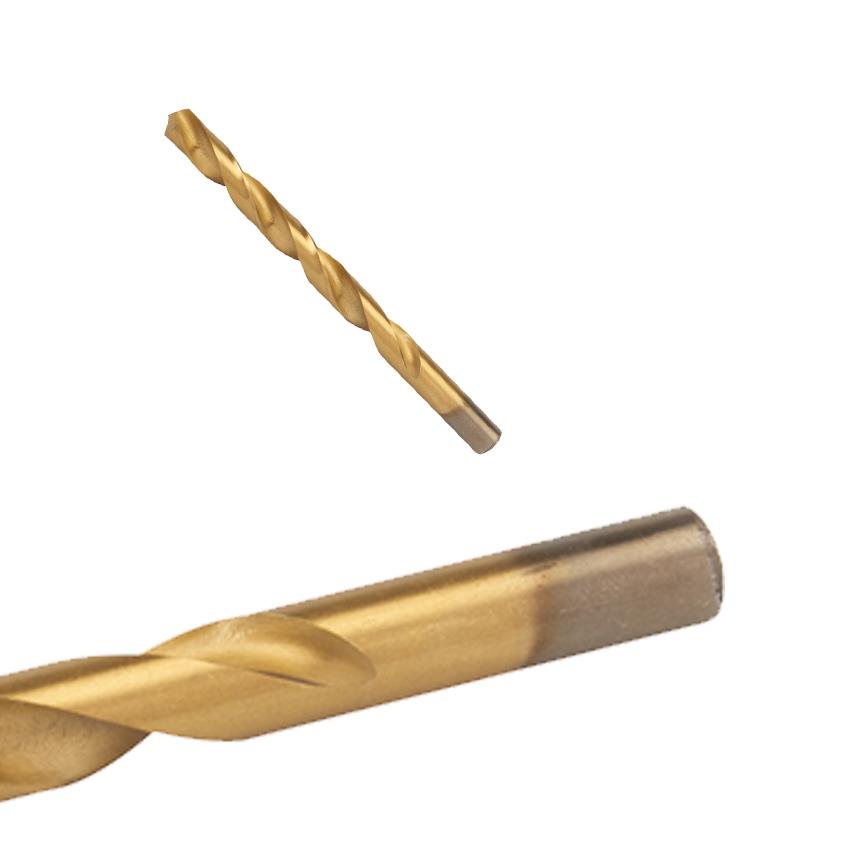 Hss Titanium-Coated Drill Bits 10.0mm Durable High Speed Metal Wood Plastic