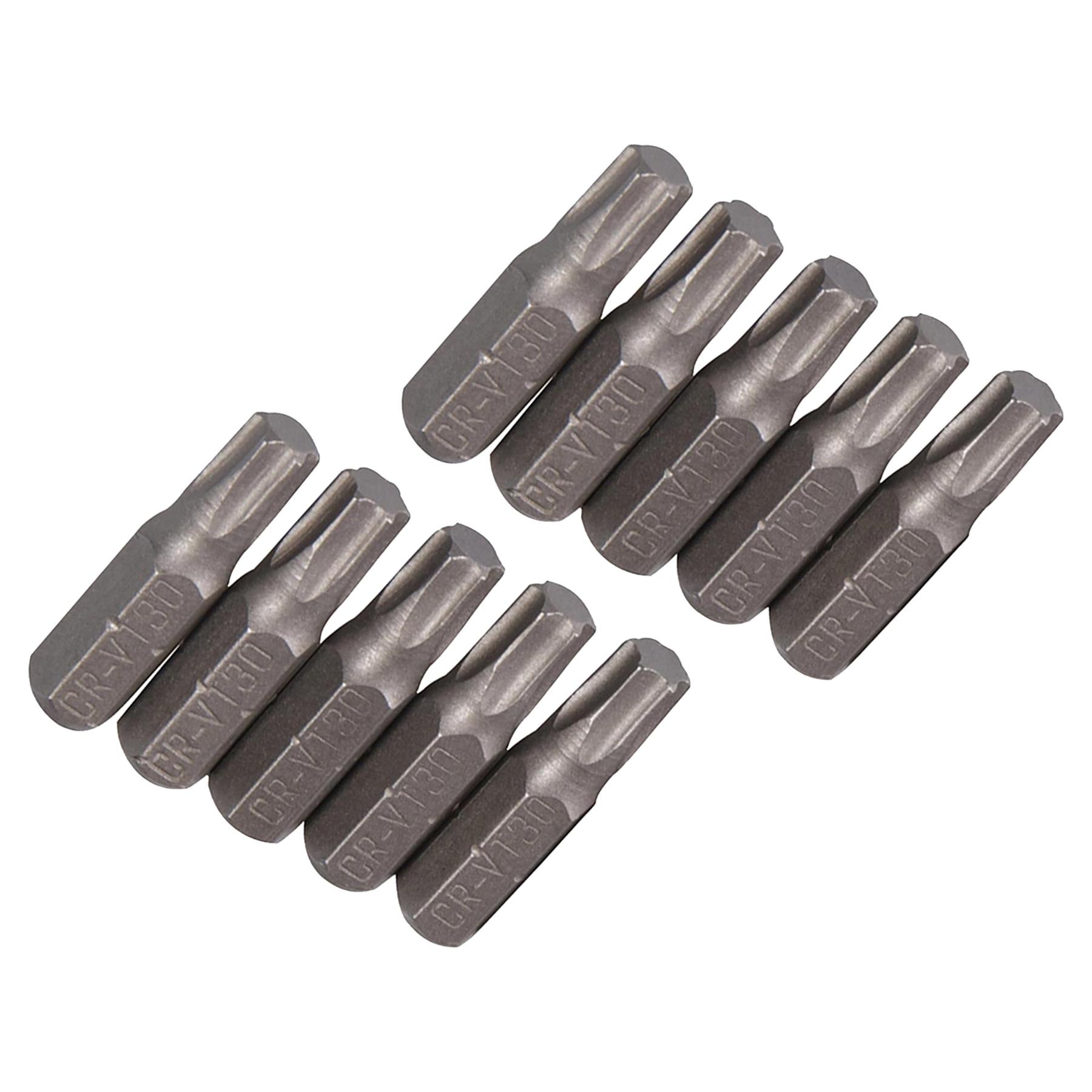 10Pk Torx CRV Screwdriver Bits T30 Chrome Vanadium 1/4" Hex Drive Drive DIY