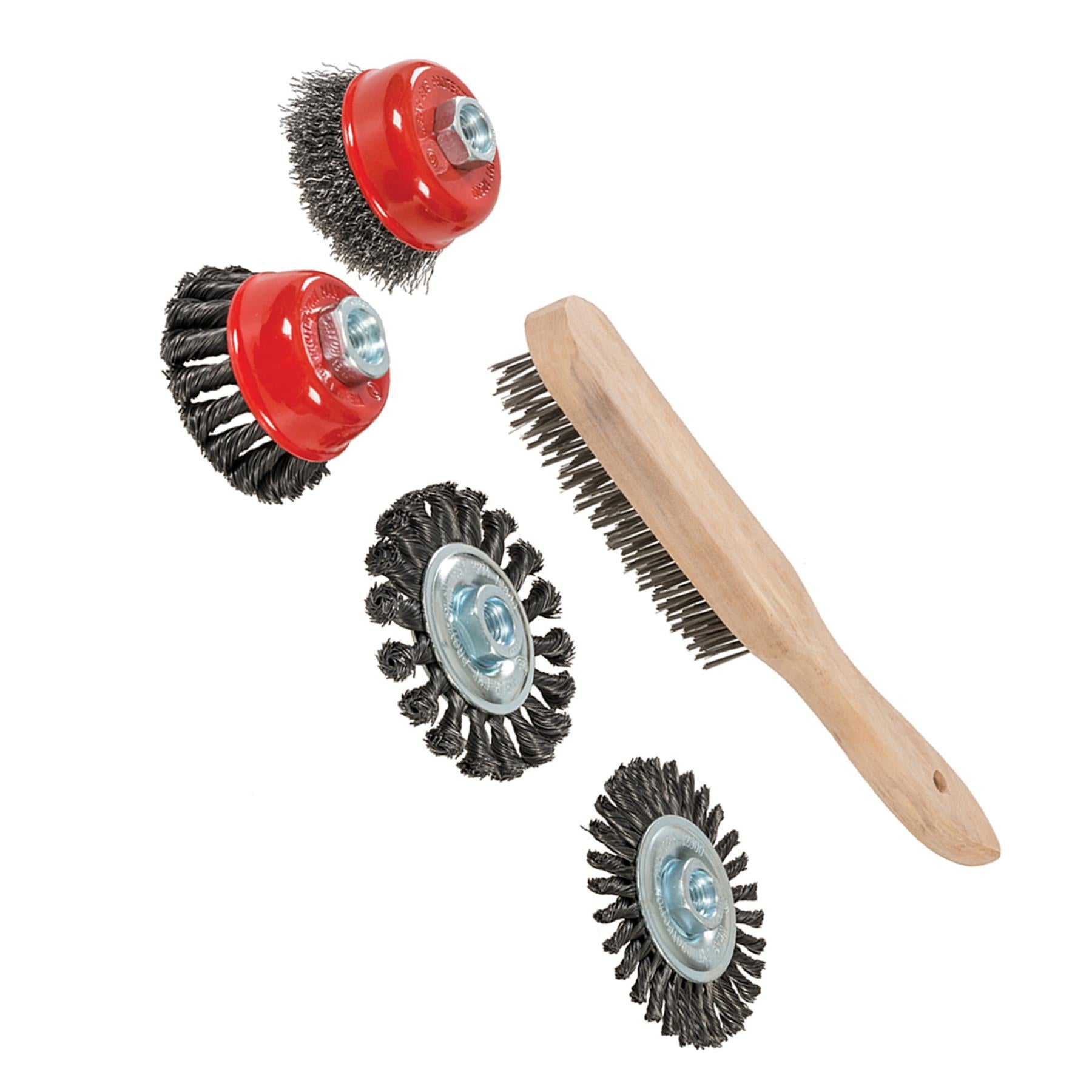 Wire Brush Cup & Twist-Knot Wheel Set 5Pc For Surface Preparation & Fabrication