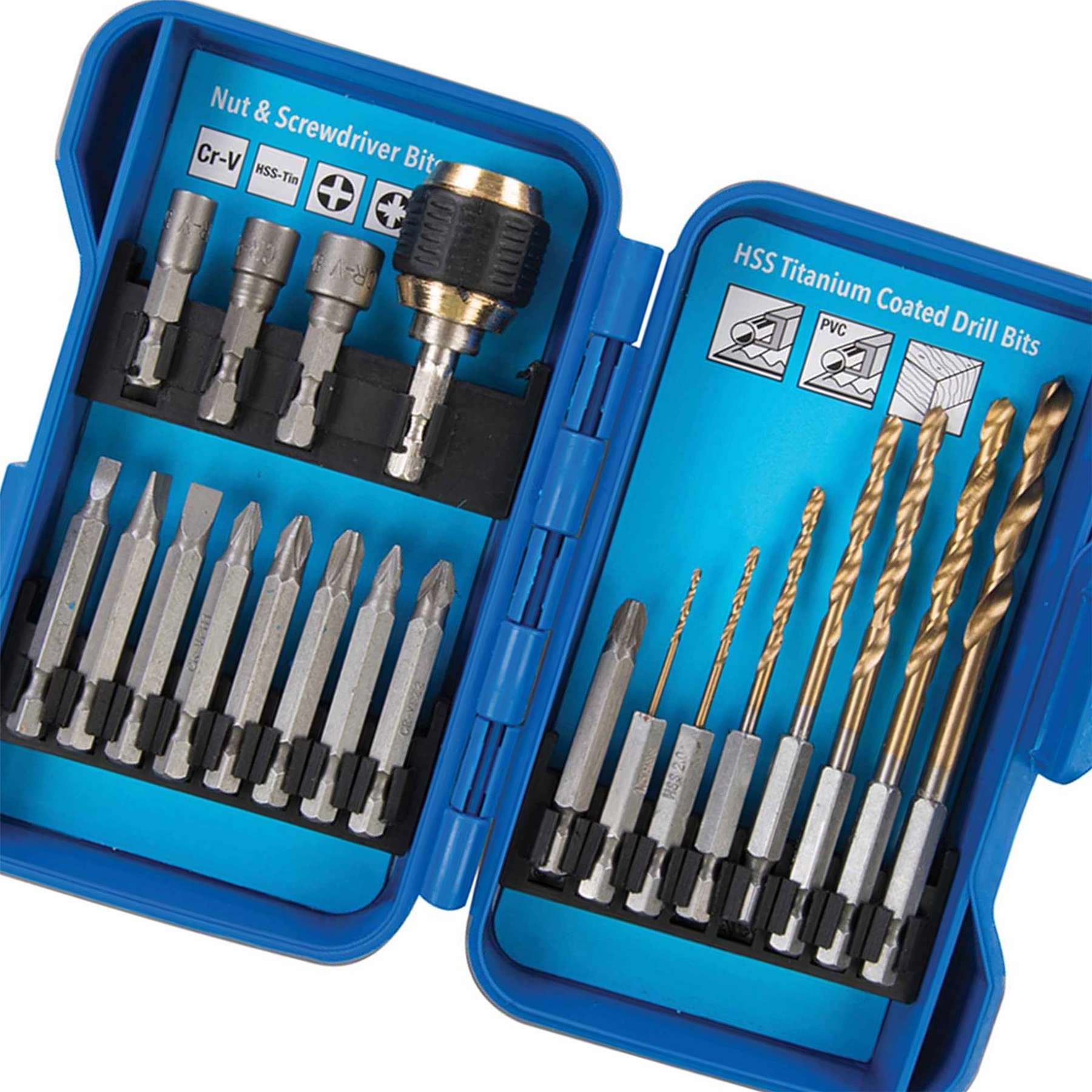 Quick Change Drilling & Driving Set With Handy Soft-Grip Storage Case 20Pc