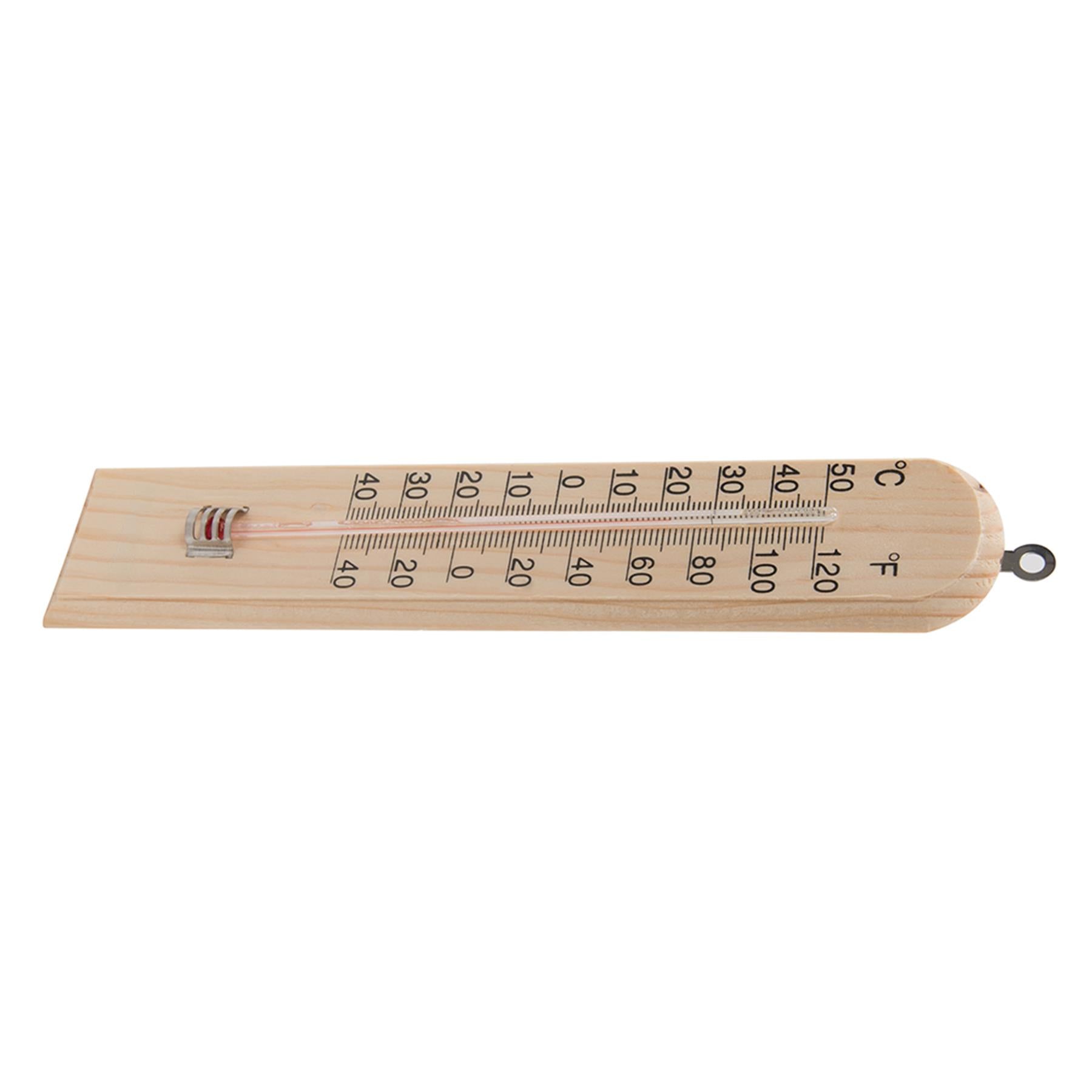 Wooden Thermometer -40° To °C Celsius And Fahrenheit Temperature Scale