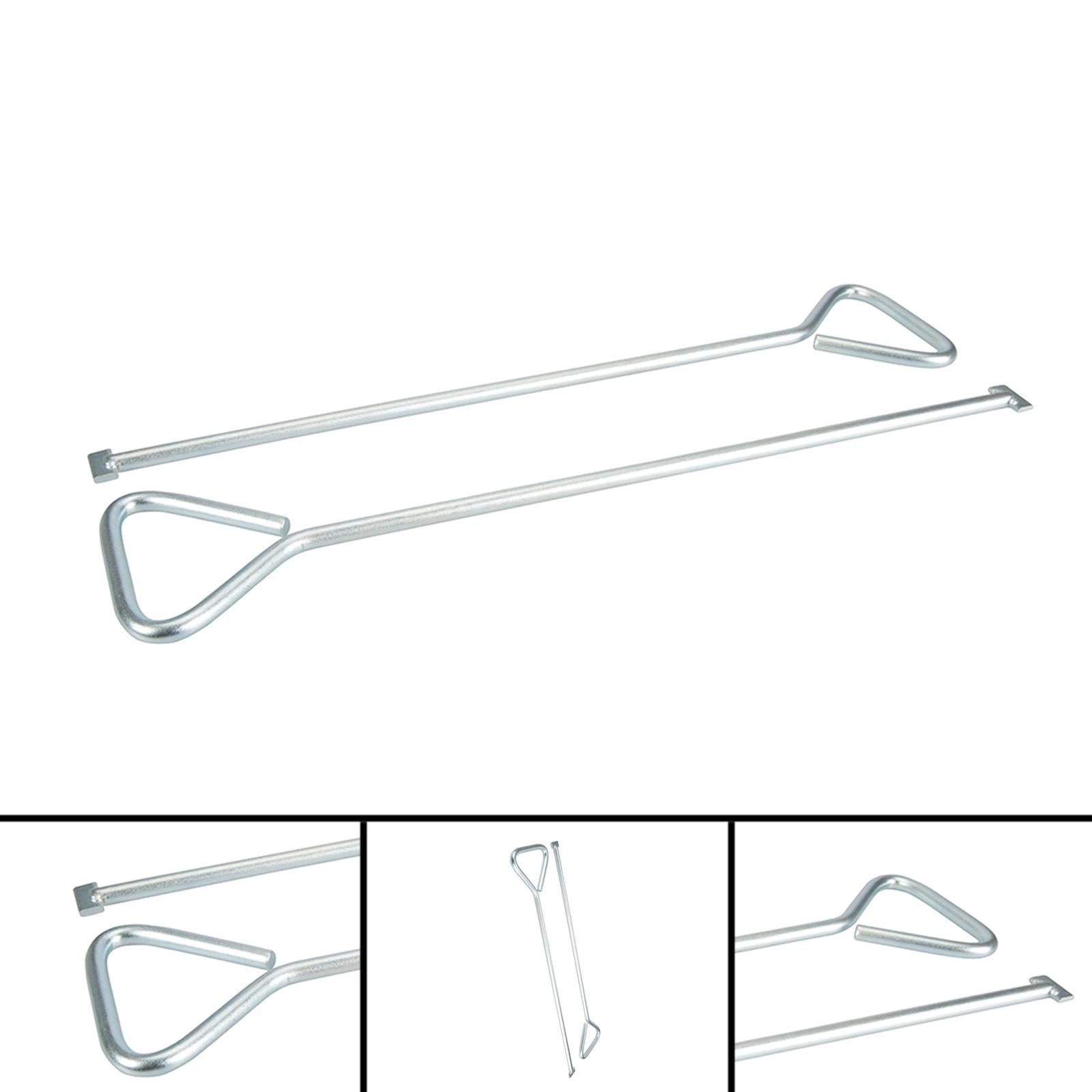 2Pk Manhole Cover Keys T-End 620mm Heavy Duty, Zinc-Plated Carbon Steel