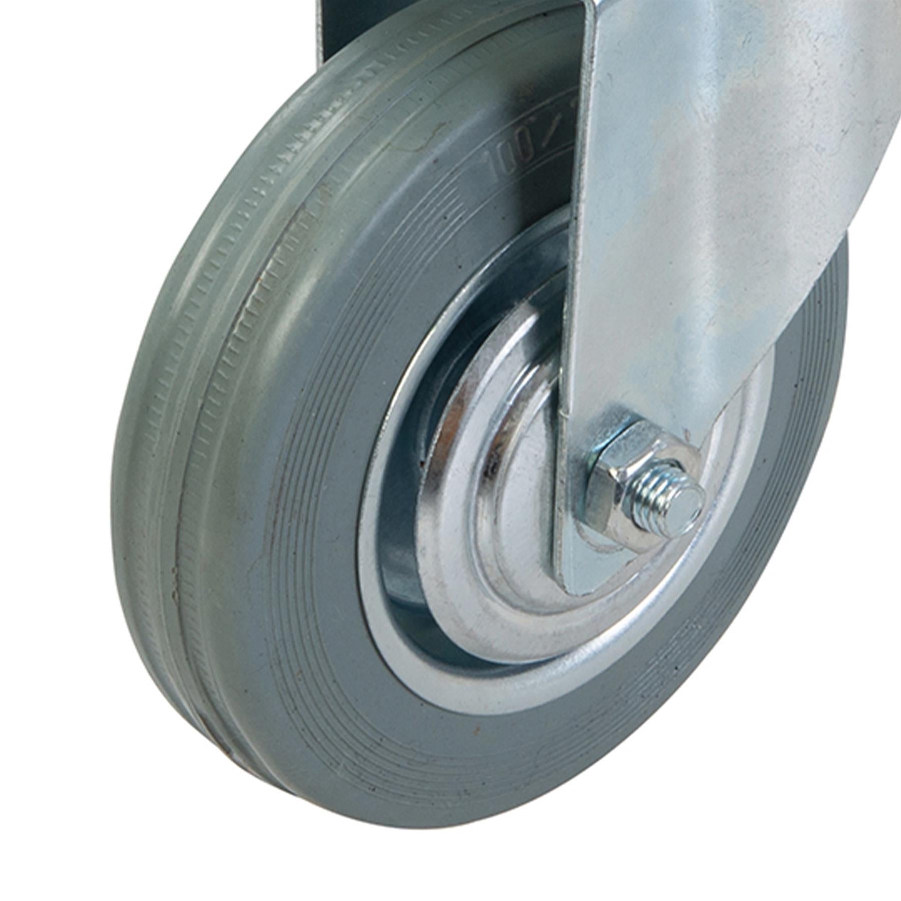 Swivel Rubber Castor - 100mm 70Kg With Non-Marking Tyre And Swivel Action