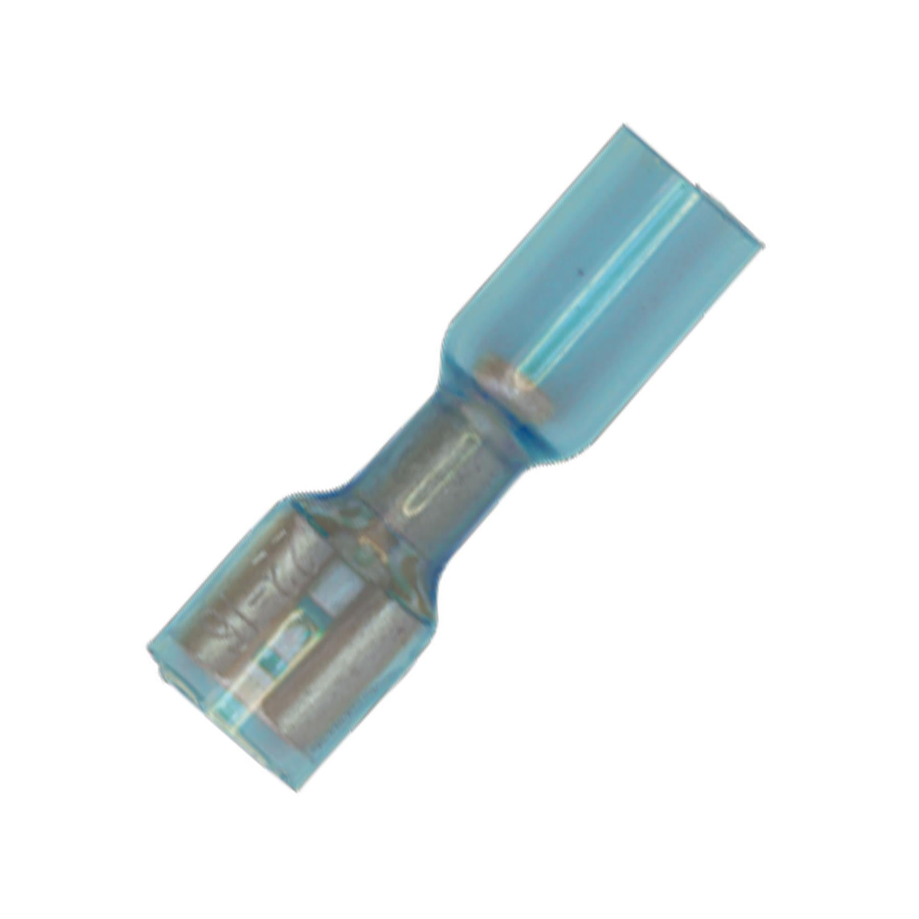 Heat Shrink Push-On Terminal 6.4mm Female Blue Pack of 25. Sealey