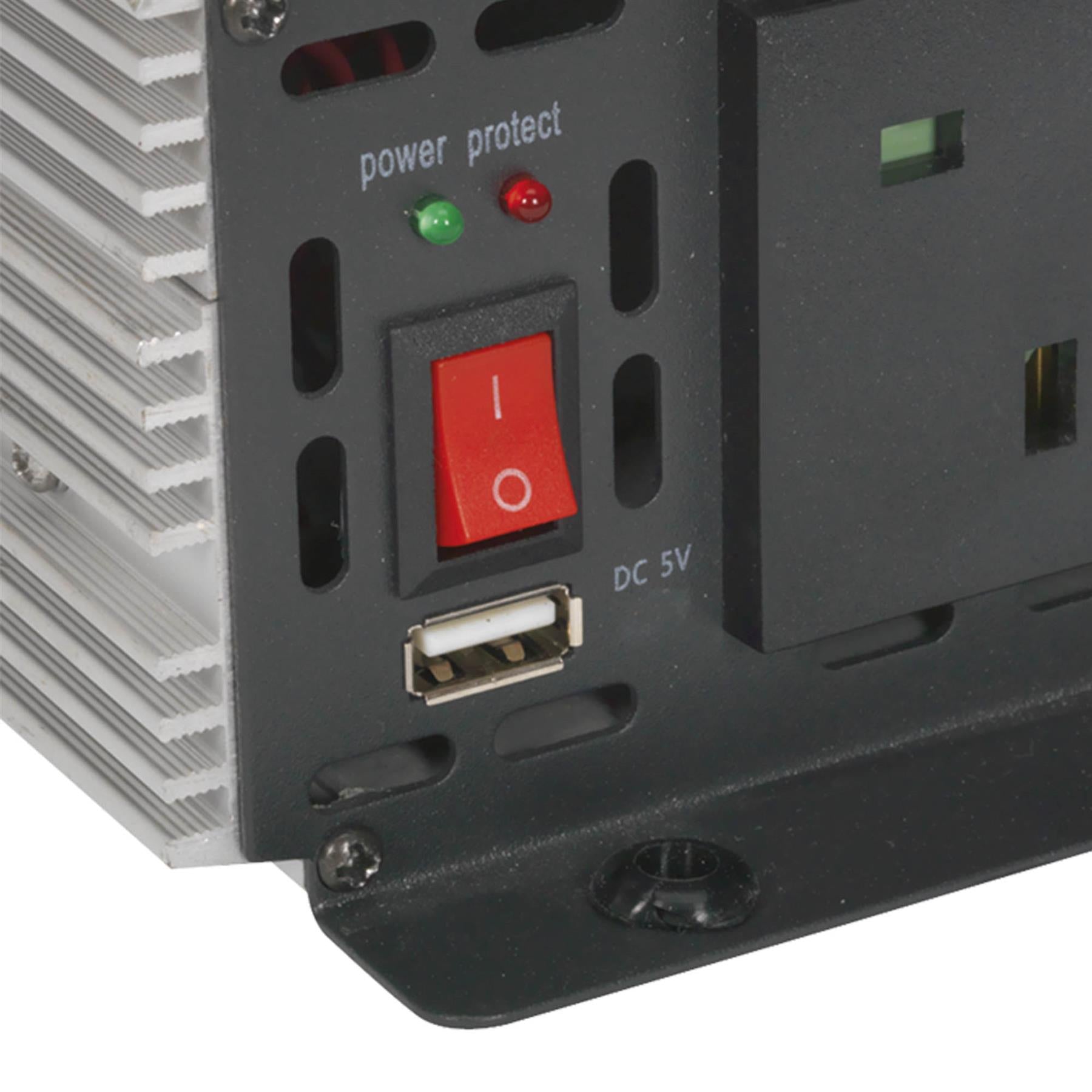 Sealey Power Inverter Pure Sine Wave 1000W 12V DC - 230V ~ 50Hz