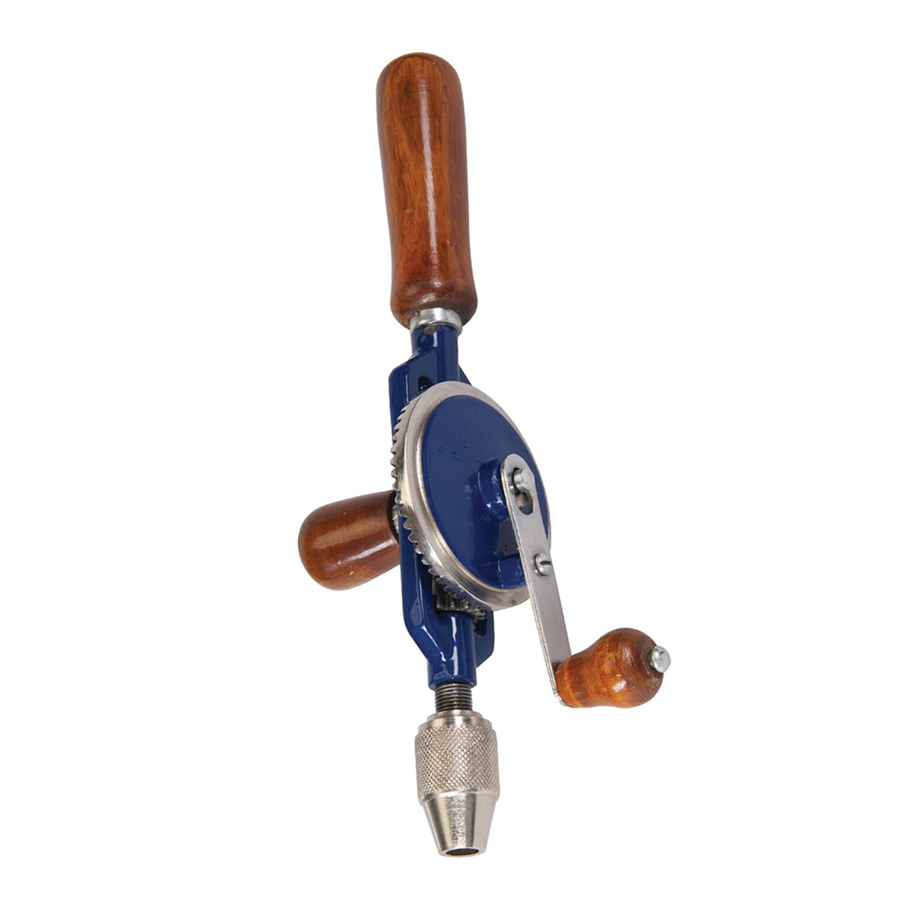 Double Pinion Hand Drill 290mm Hardwood Handles Fitted With Hand Tightened Chuck