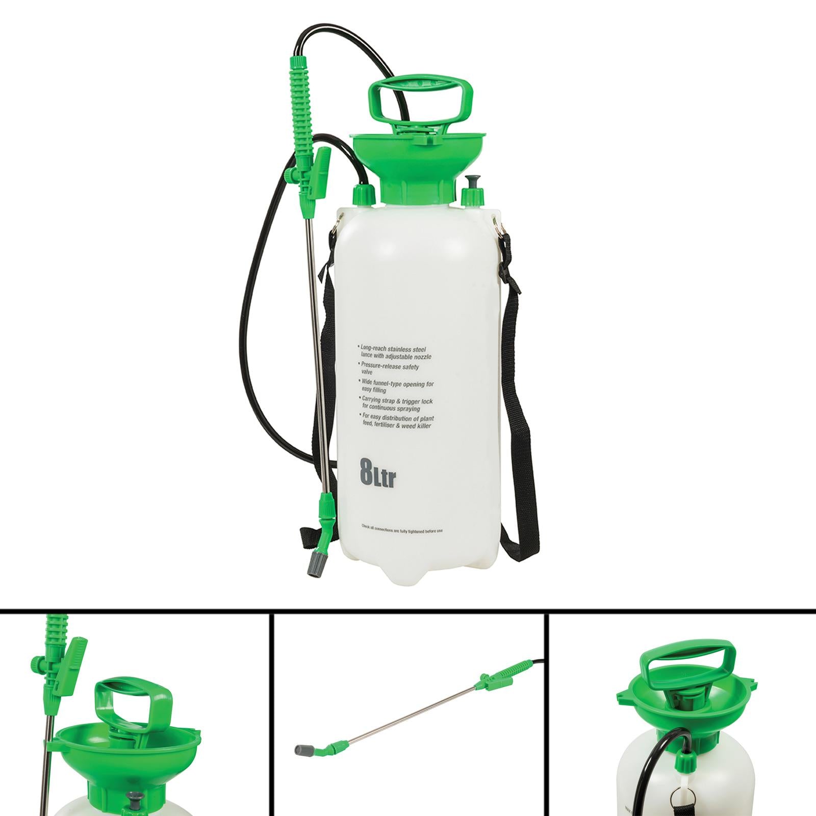 8 Liter Pressure Garden Sprayer Variable Nozzle Powerful Pump Housework Cleaning