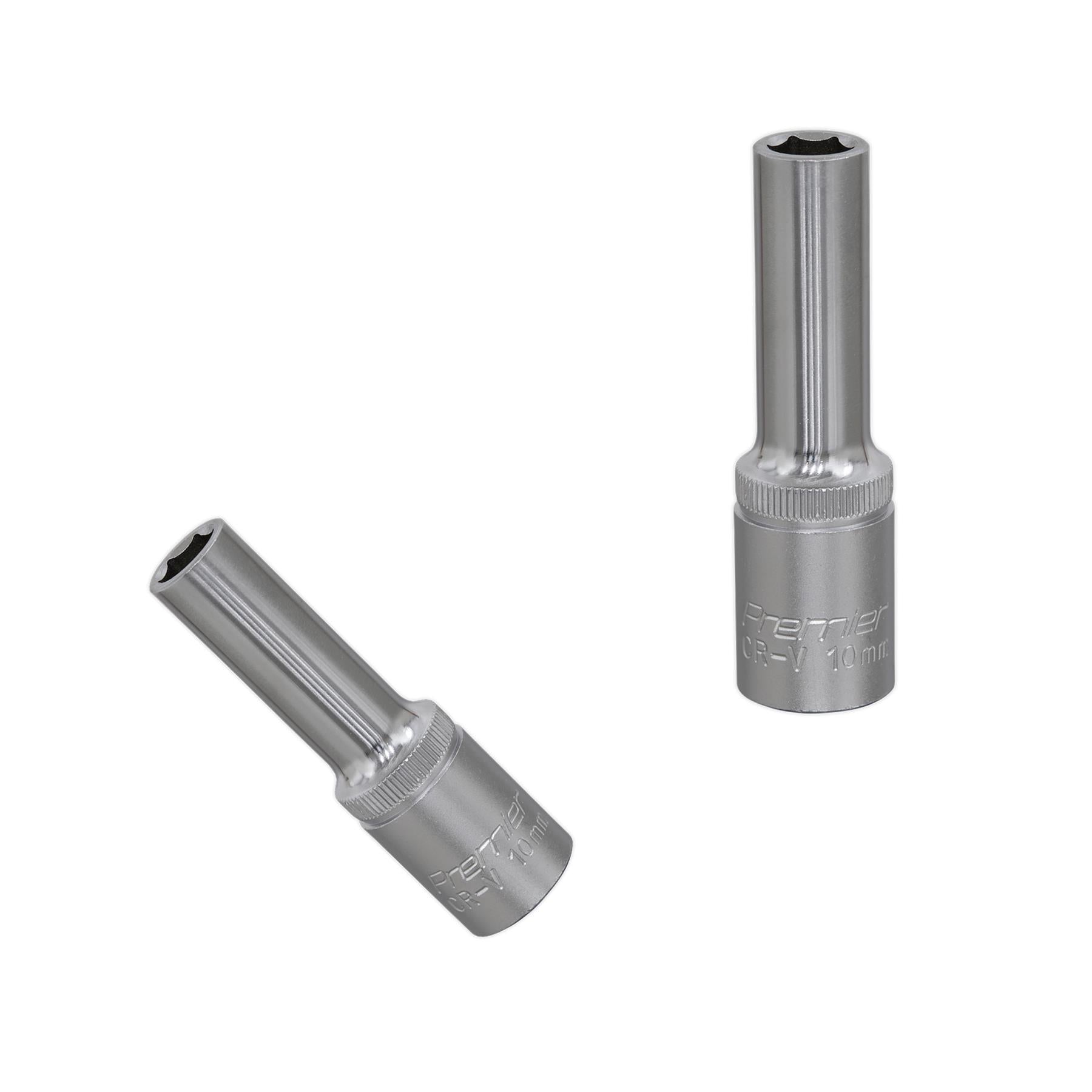 Sealey WallDrive Socket 10mm Deep 1/2"Sq Drive Chrome Vanadium Steel