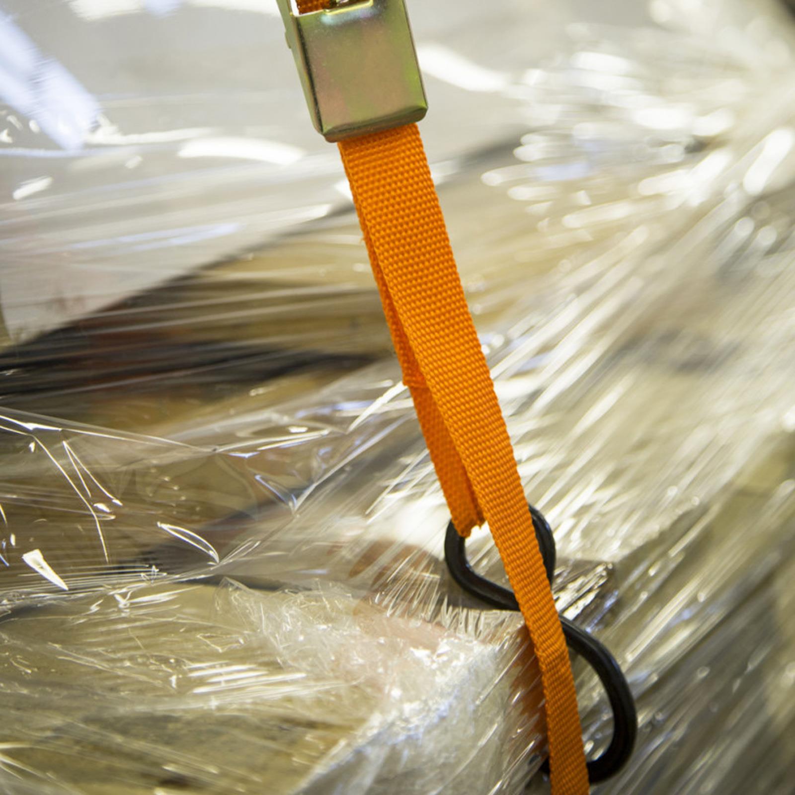 BlueSpot Pack of 25mm x 4.5m/15ft Ratchet Tie Down Strap 90Kg Max Load S Hook