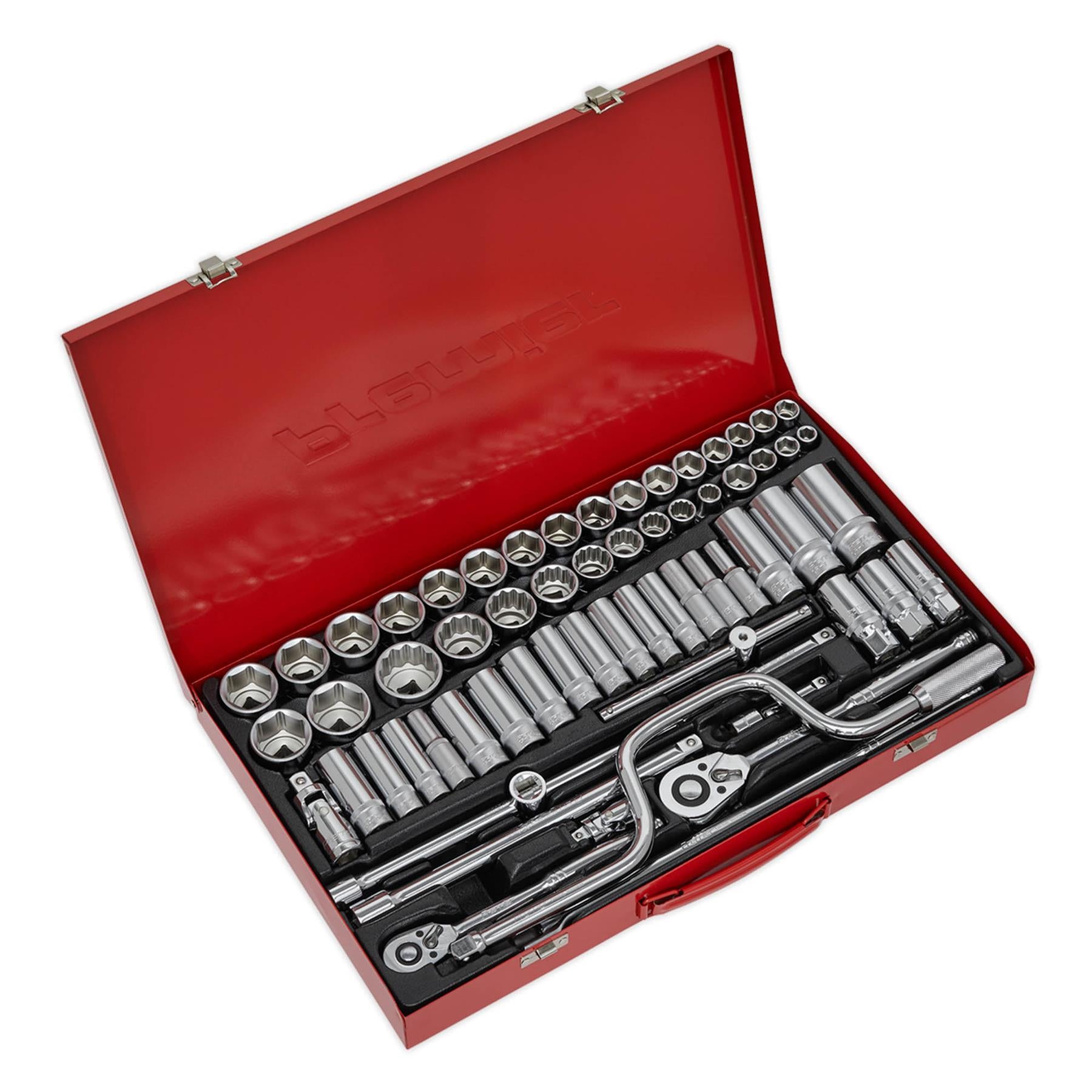 Sealey Socket Set 64pc 3/8" & 1/2"Sq Drive 6pt WallDrive - Metric/Imperial