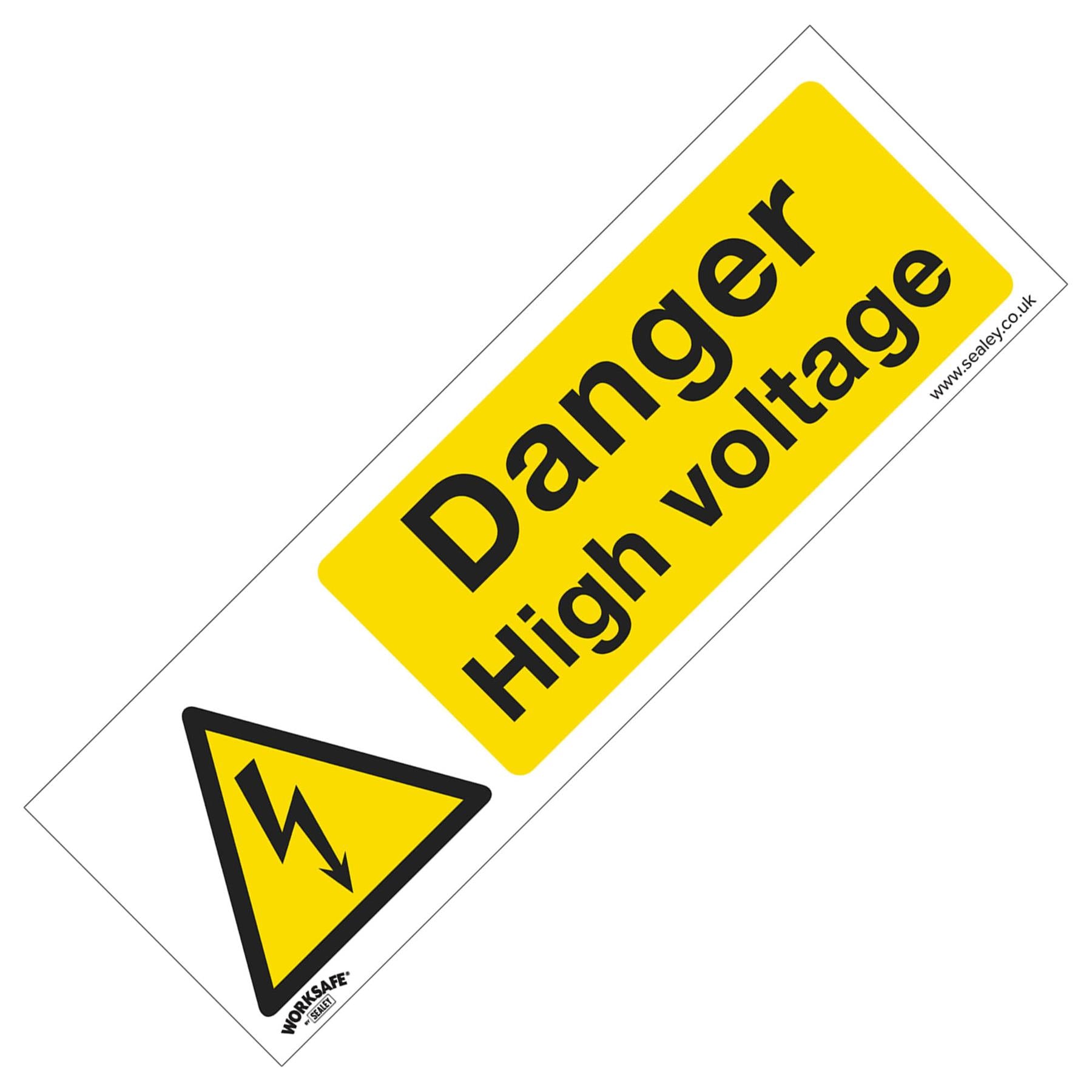 Warning Safety Sign - Danger High Voltage - Rigid Plastic