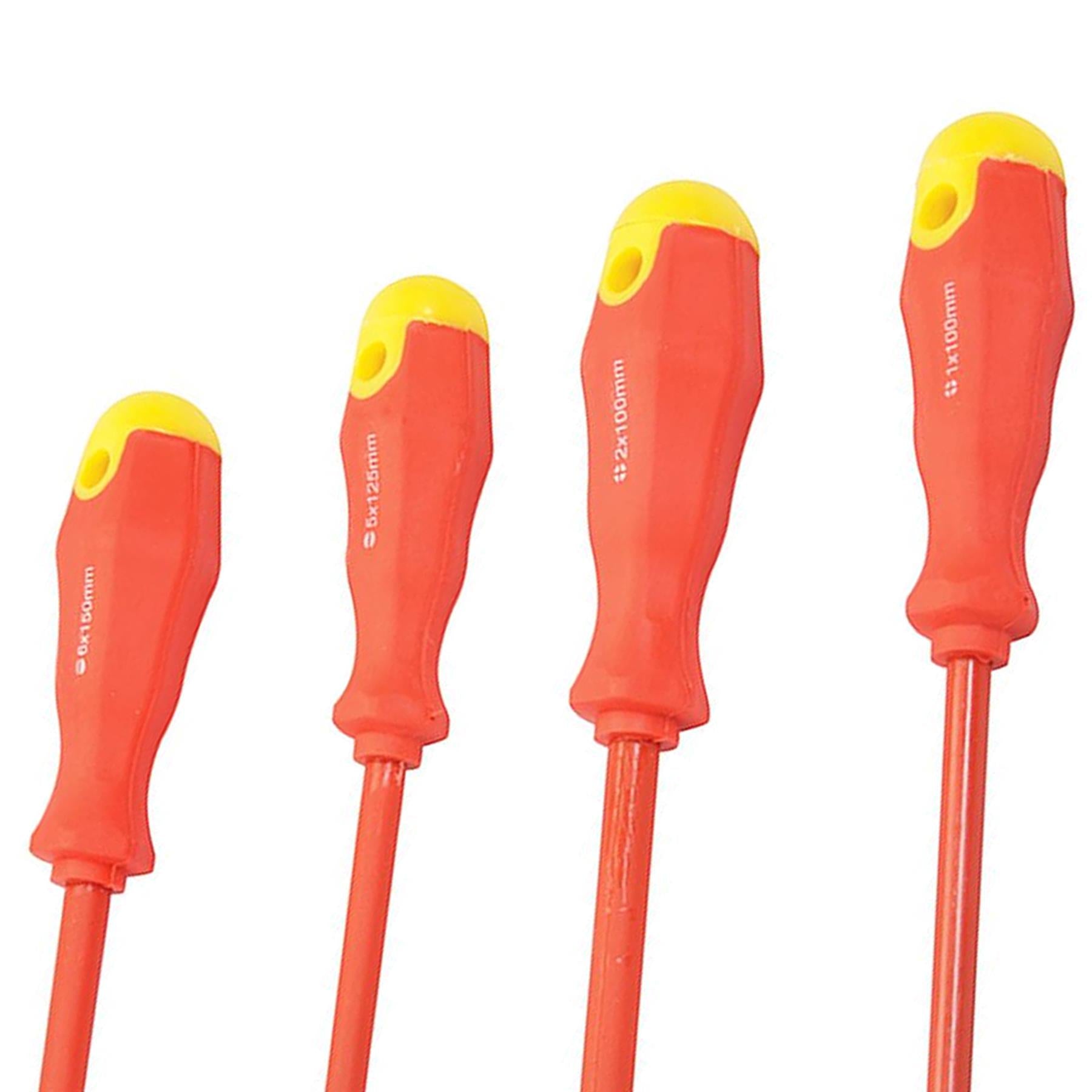 7Pce Insulated Soft-Grip Screwdriver Set Insulated Chrome Vanadium Shafts