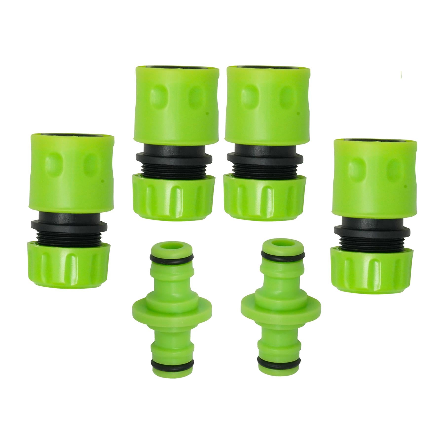 Garden Hose Fitting Set 1/2", 2X 2-Way Male Connector 4X Female Hose Connector