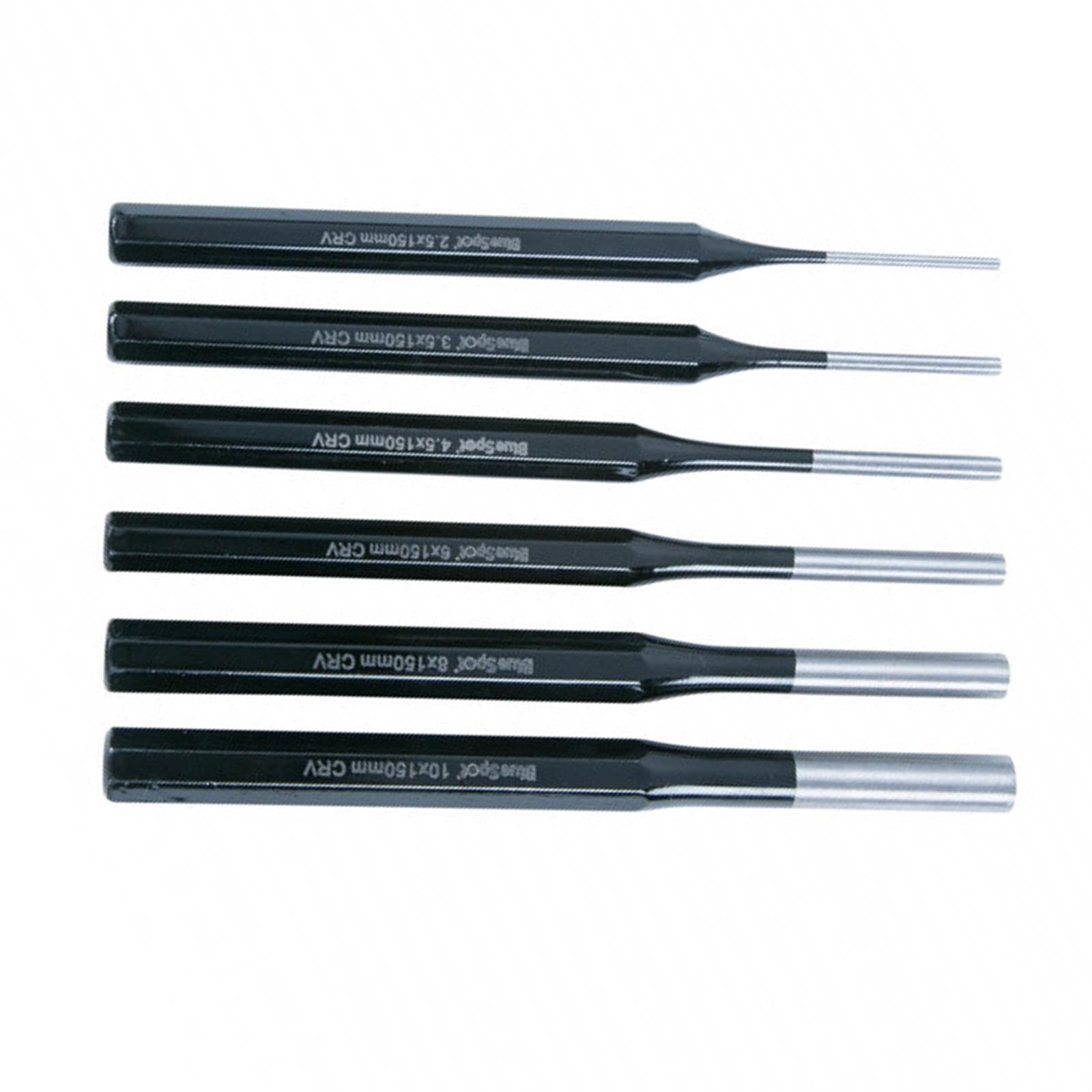 BlueSpot Pin Punch Set 6pce Hand Tools Mechanical Metal Holes Drill Punches New
