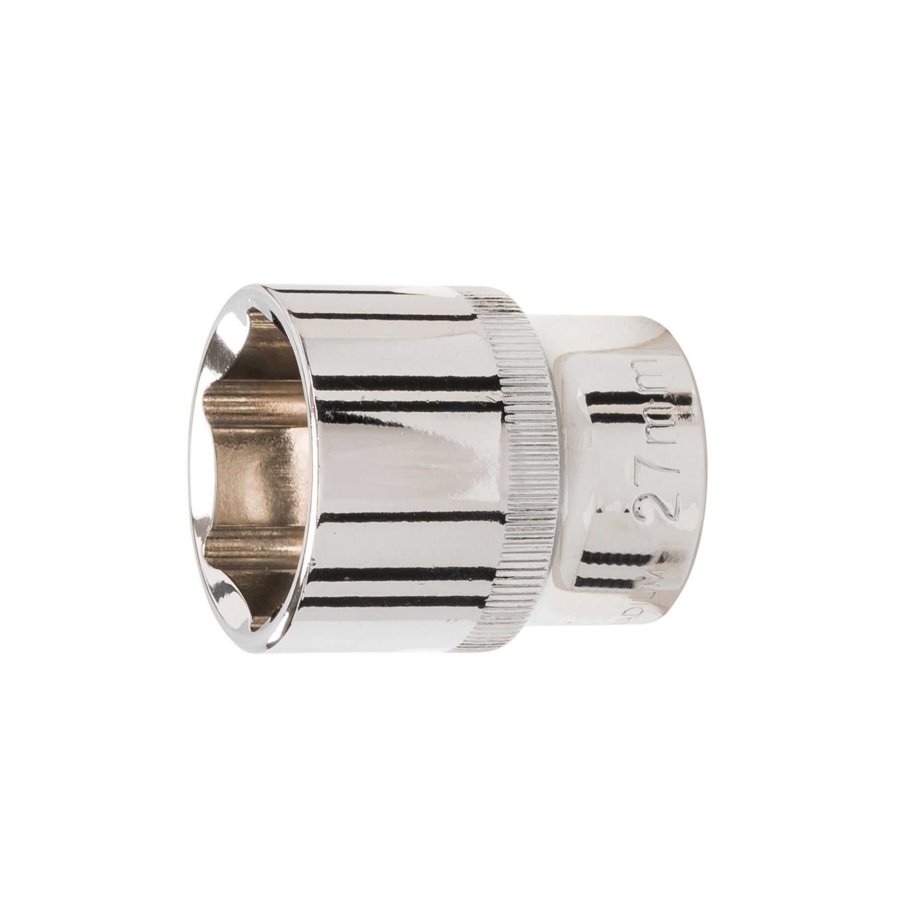 Socket 1/2" Drive Metric Hex Square 27mm Individual Hex Polished Crv Quality