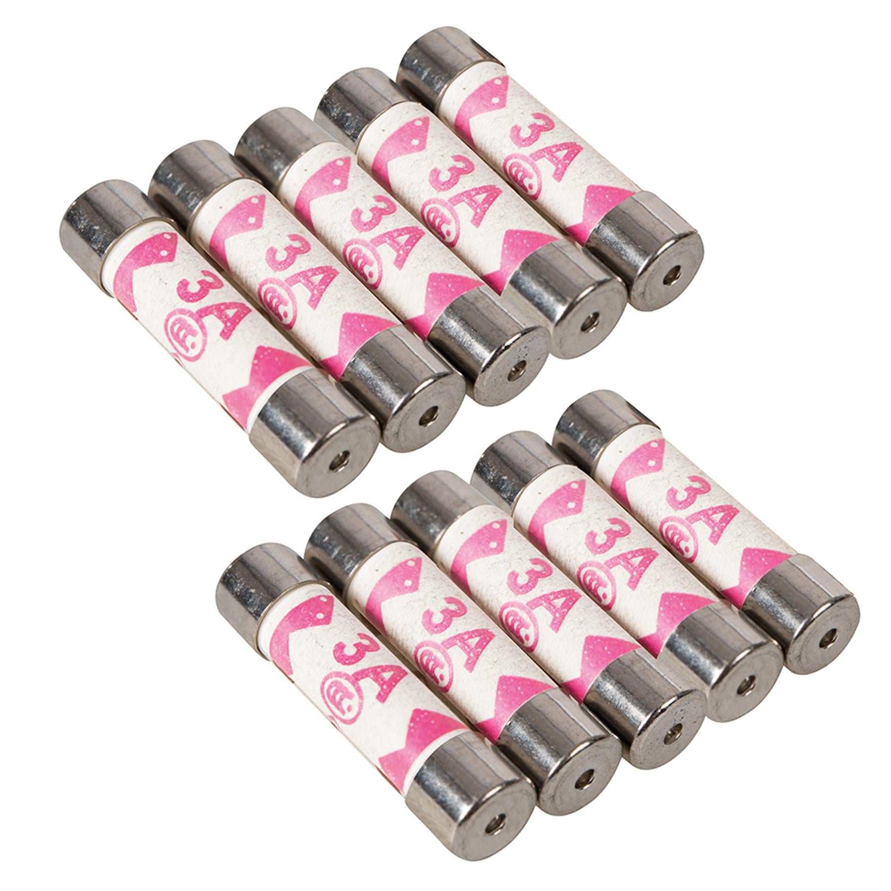 Electric Premium Quality Fuses 10pk 3A fast acting replacement safety
