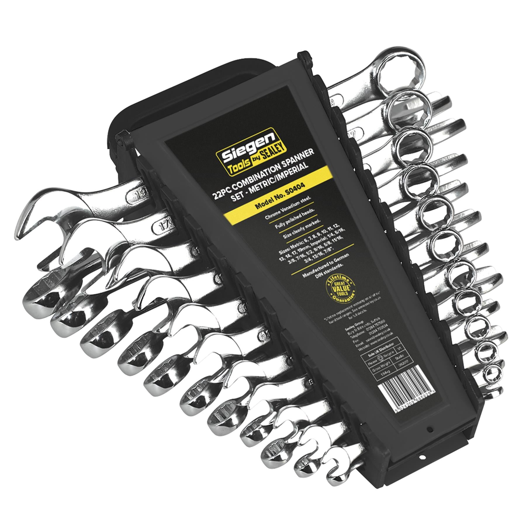 Sealey Combination Spanner Set 22pc Metric/Imperial