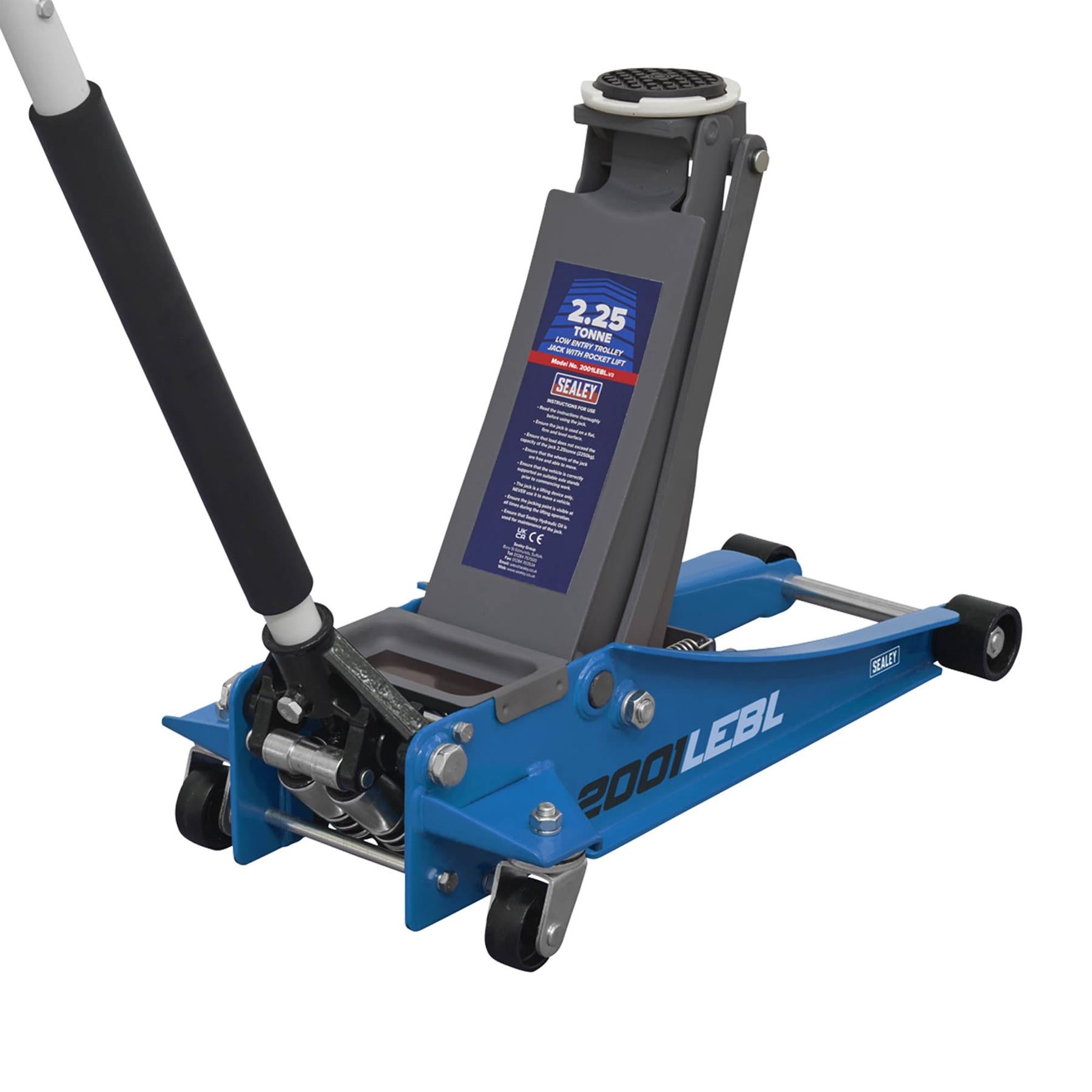 Sealey Trolley Jack 2.25tonne Low Entry Rocket Lift Blue