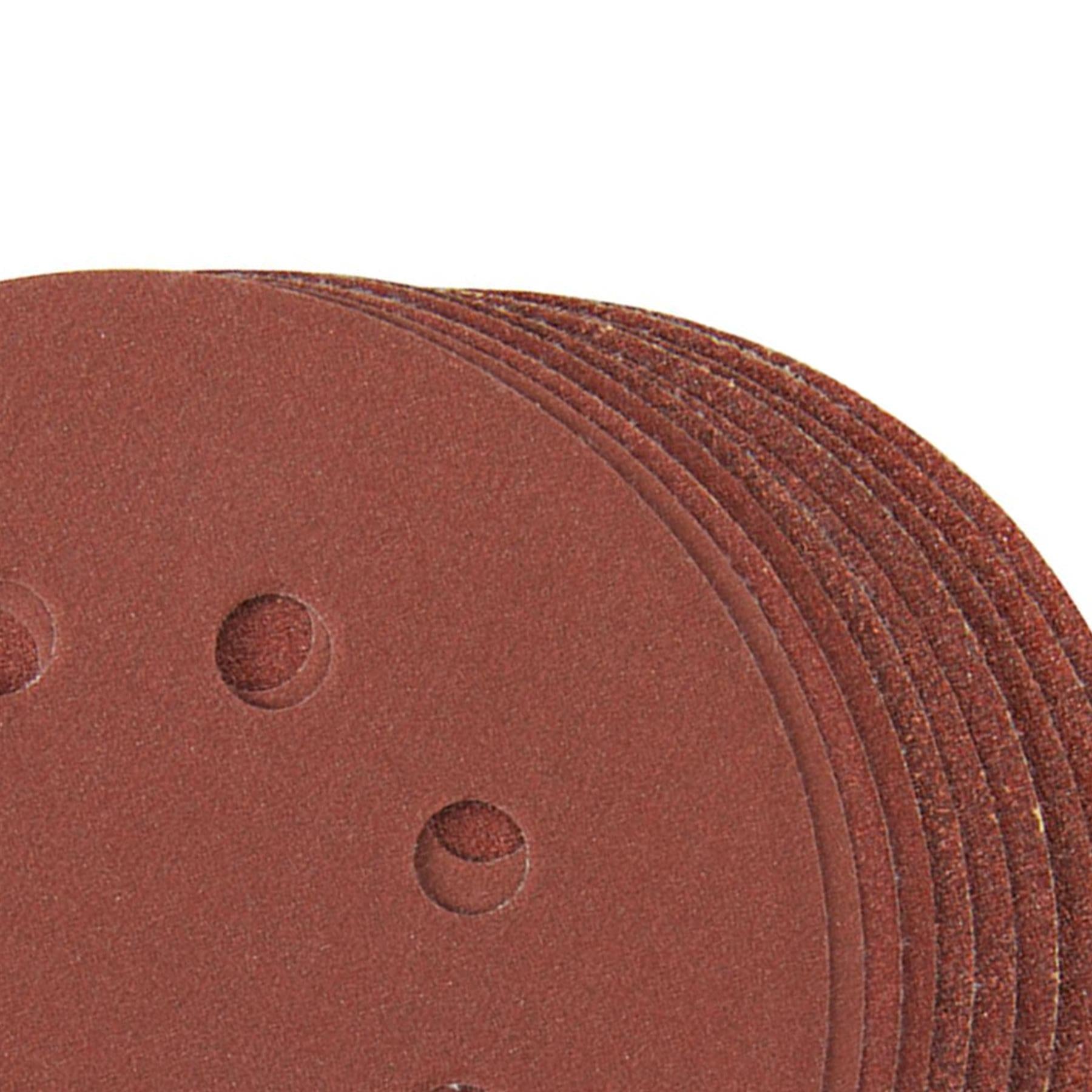 Hook & Loop Punched Disc 125mm 10Pk 4 X 60G, 2 X 80G, 2 X 120G & 2 X 240 Grit