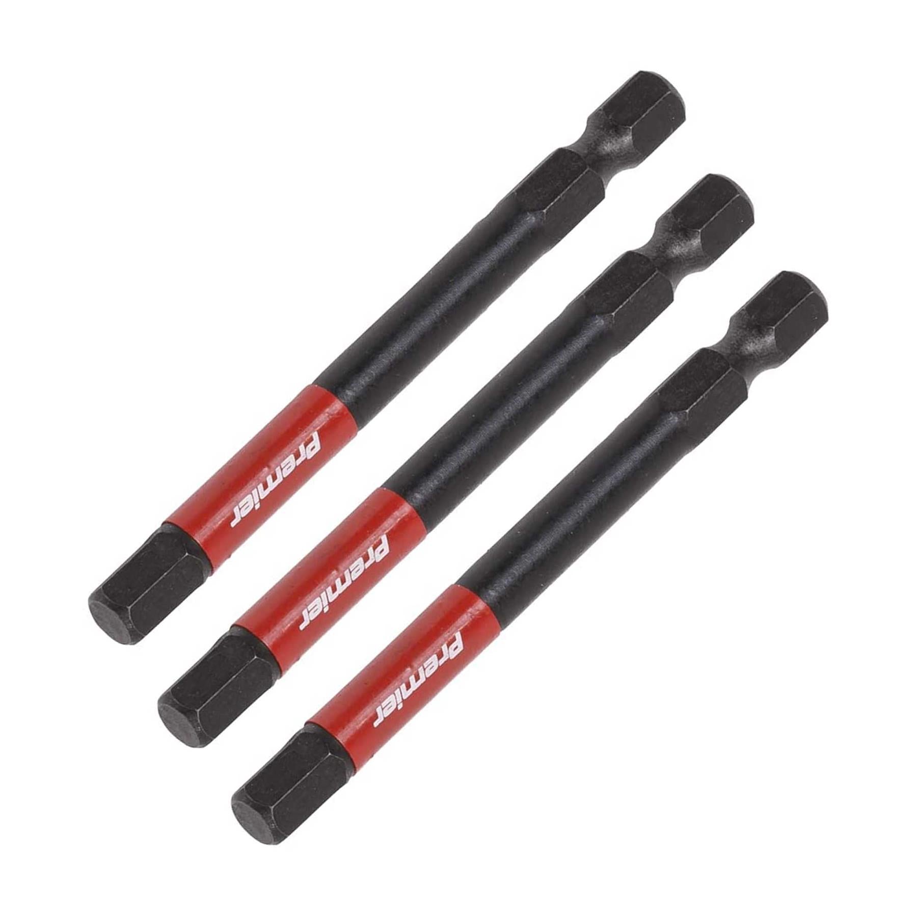 Hex 6mm Impact Power Tool Bits 75mm - 3pc