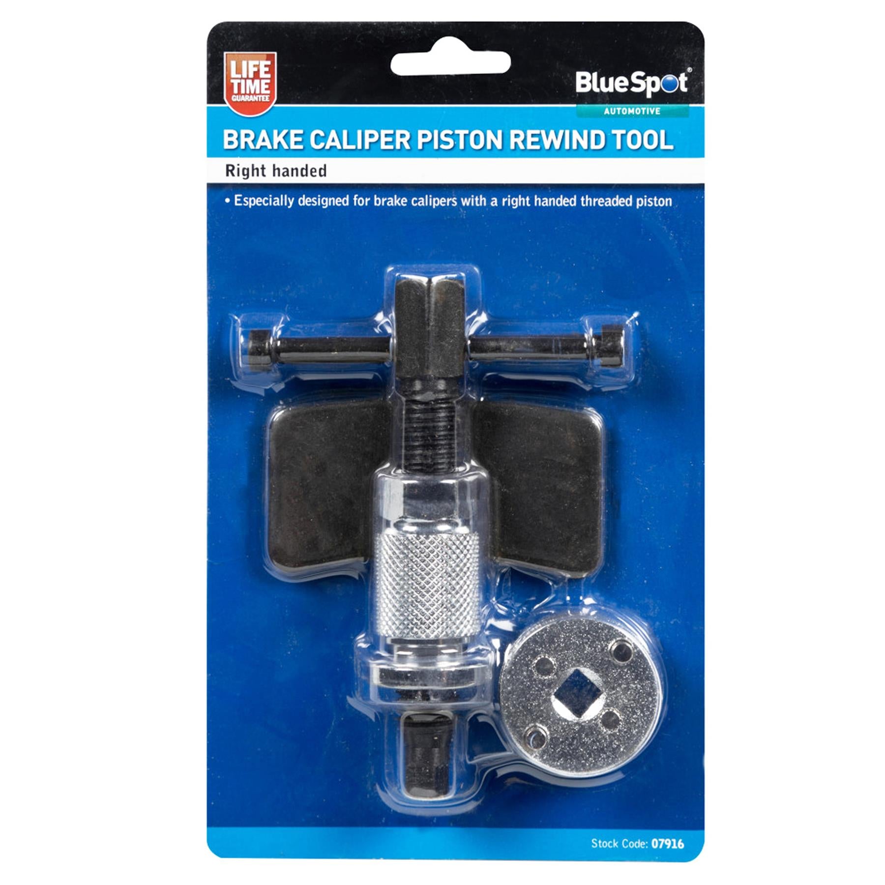 BlueSpot Brake Caliper Piston Rewind Tool Right Handed Set Wind Back Kit