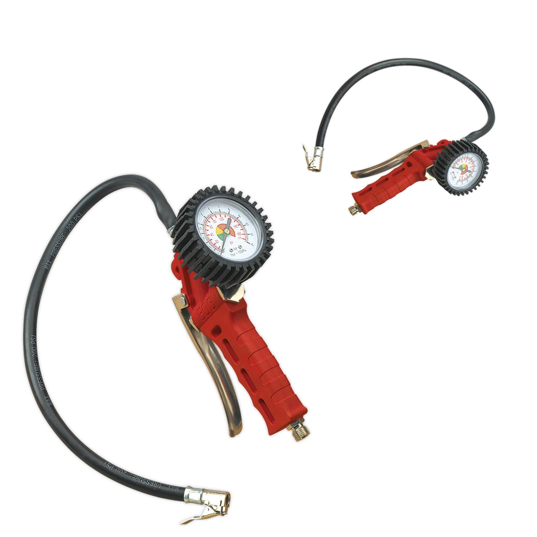 Sealey Tyre Inflator with Clip-On Connector