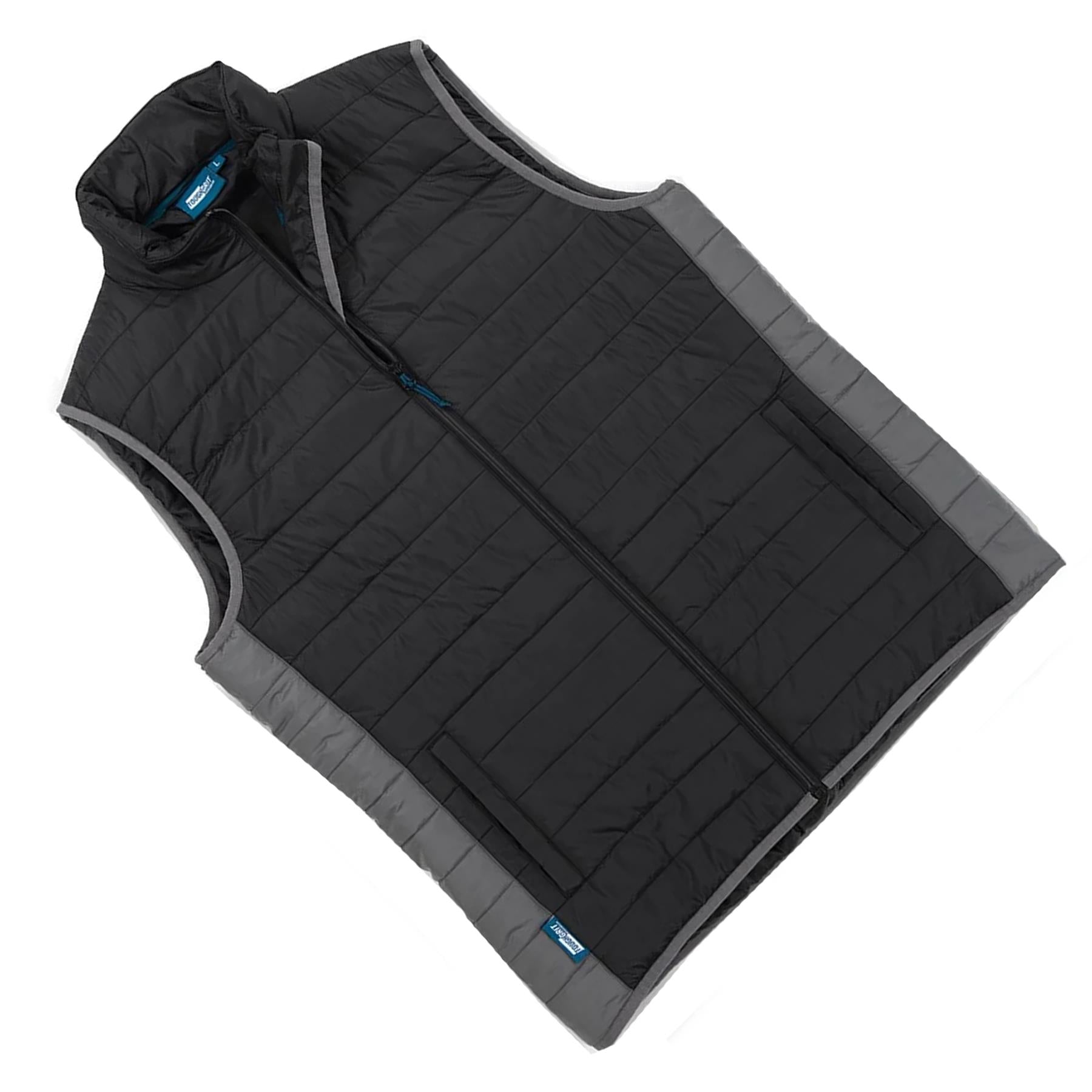 Tough Grit Mens 2-tone Body Warmer Gilet Warm Padded Black/Charcoal XS
