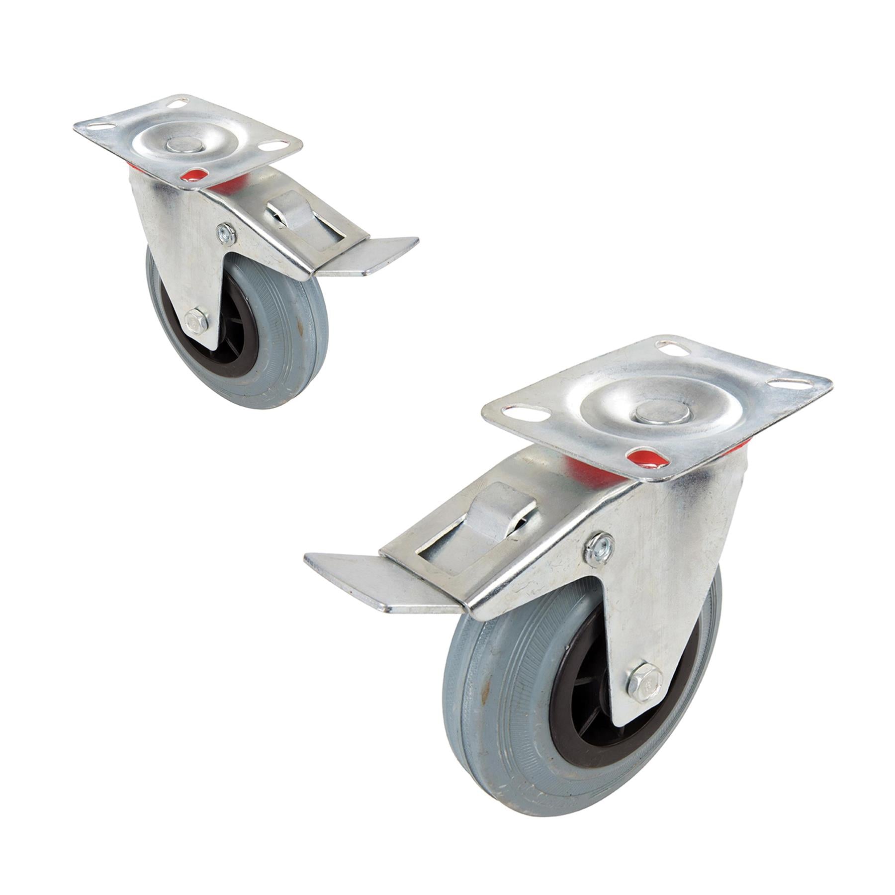 4 x Heavy Duty 125mm Rubber Swivel Castor Wheels Trolley Furniture Caster