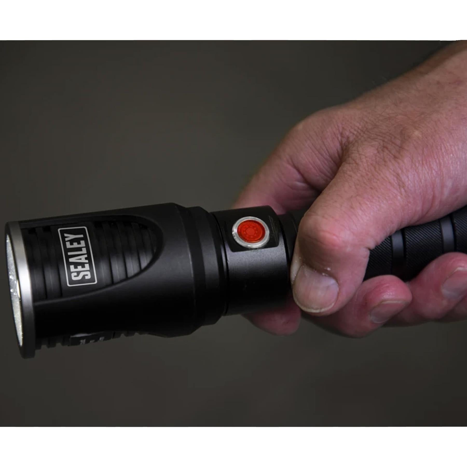 Sealey Aluminium Torch 60W COB LED Adjustable Focus Rechargeable