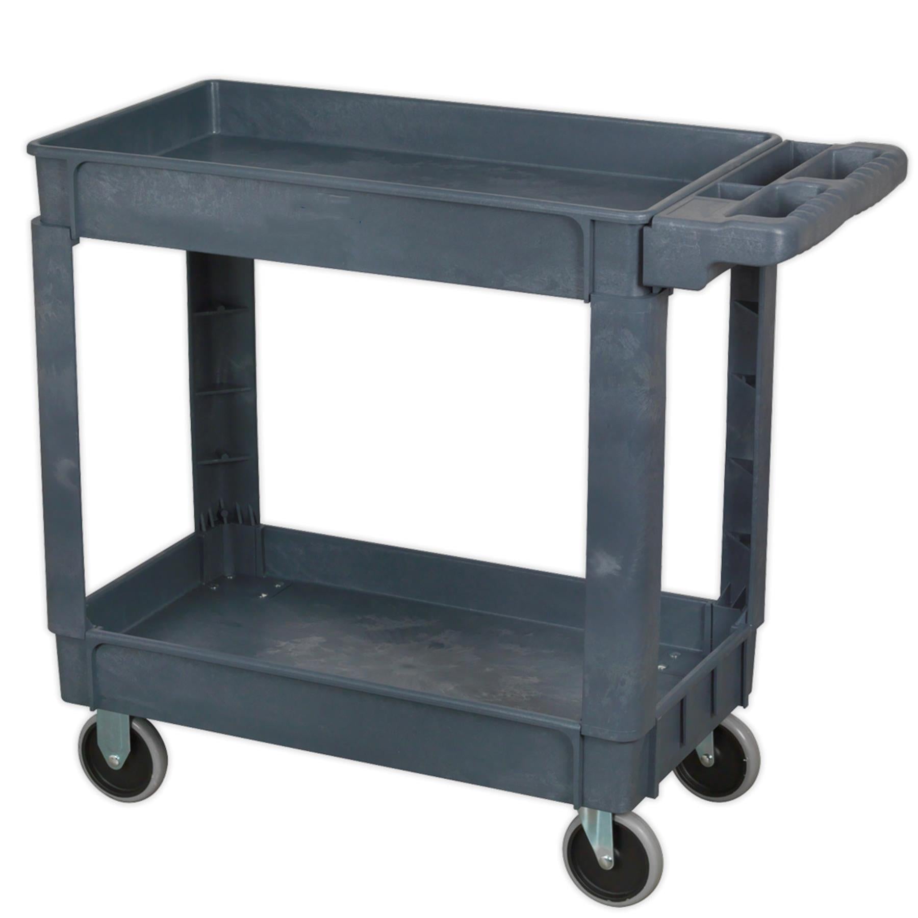 Sealey Trolley 2-Level Composite Heavy-Duty 113kg capacity per shelf.