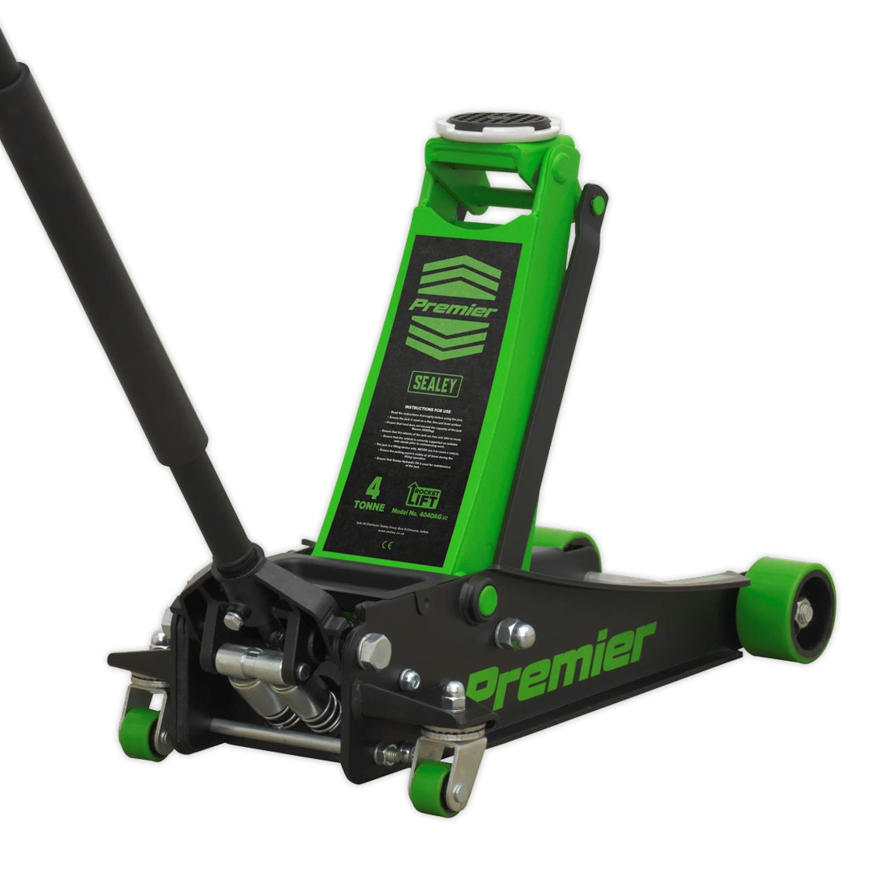 Sealey Trolley Jack 4tonne Rocket Lift Green Garage Workshop DIY