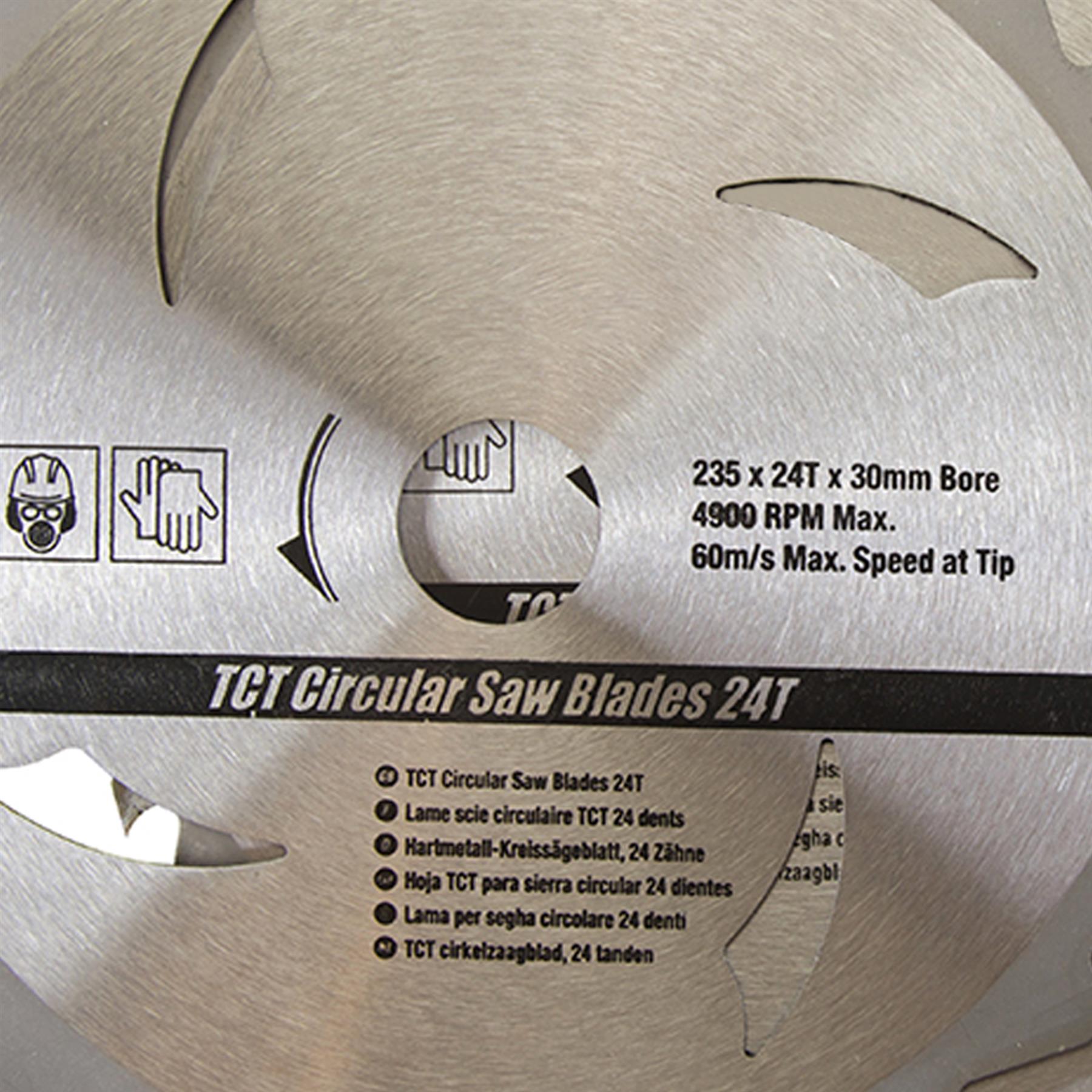 TCT Circular Saw Blades 24 40 48T 3Pk 235 x 30-25 16mm Rings Hardwood Softwood Chipboards Cutting