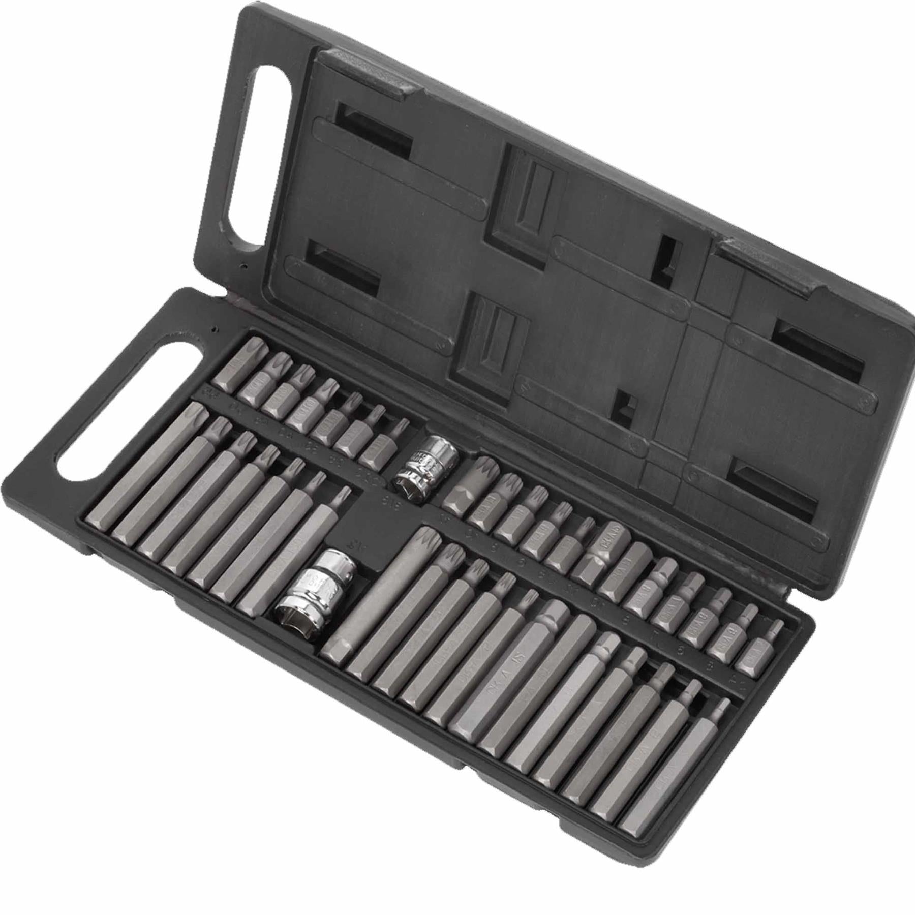 Sealey TRX-Star/Hex/Spline Bit Set 40pc 3/8" & 1/2"Sq Drive