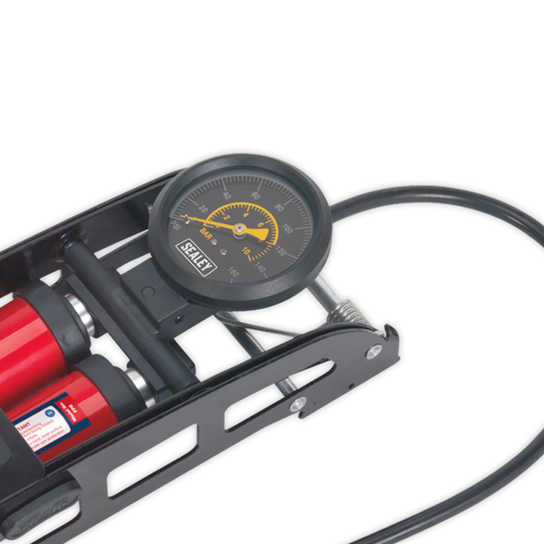 Sealey Foot Pump Twin Barrel